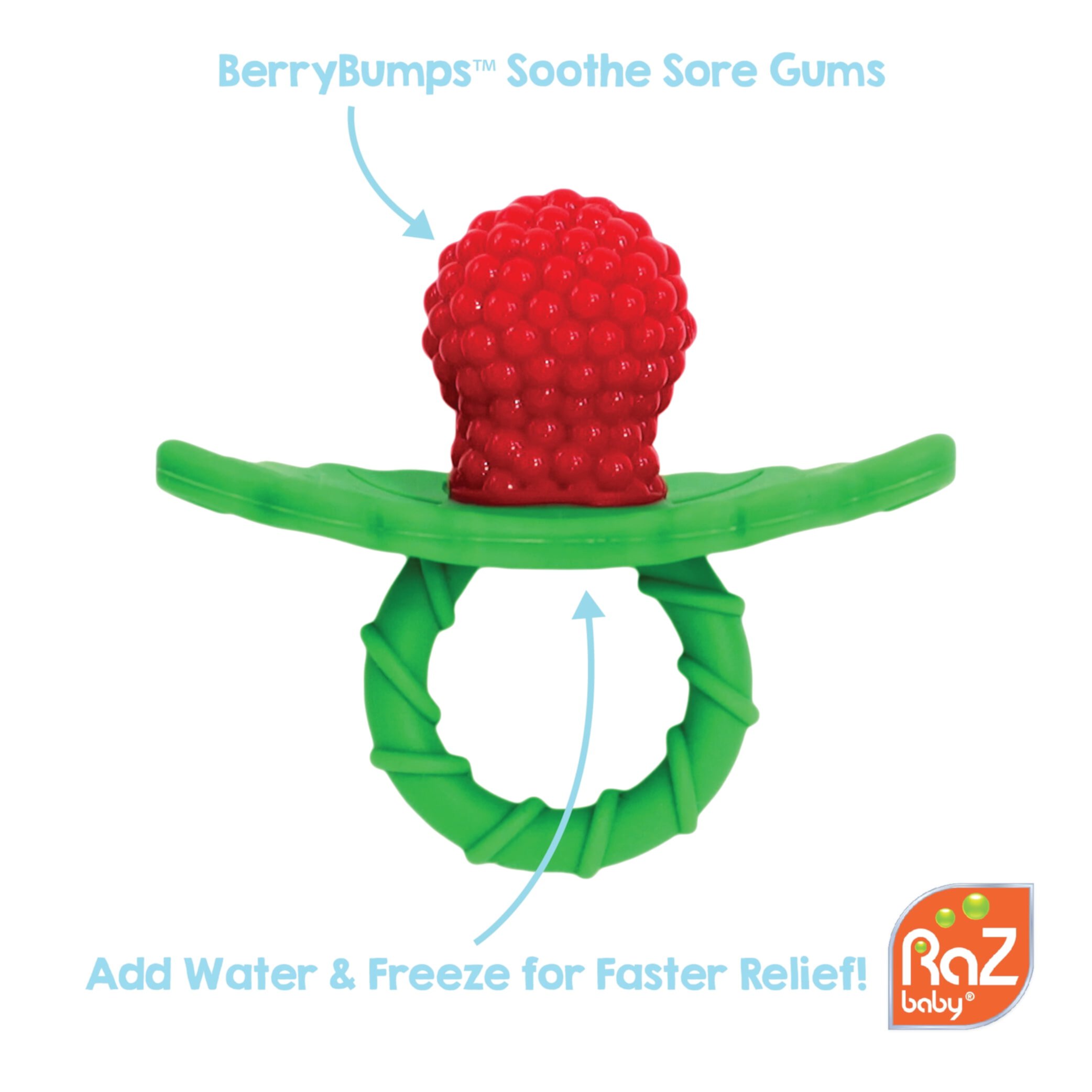 RaZbaby RaZberry Teether - Soothes Sore Gums, Soft Silicone, BPA Free, Easy-to-Hold - Tan RAZBaby