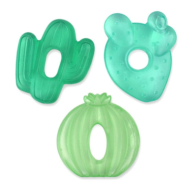 (2 pack) Itzy Ritzy Water-Filled Coordinating Cactus Water Teethers, Unisex, Set of 3 Green Cacti Itzy Ritzy