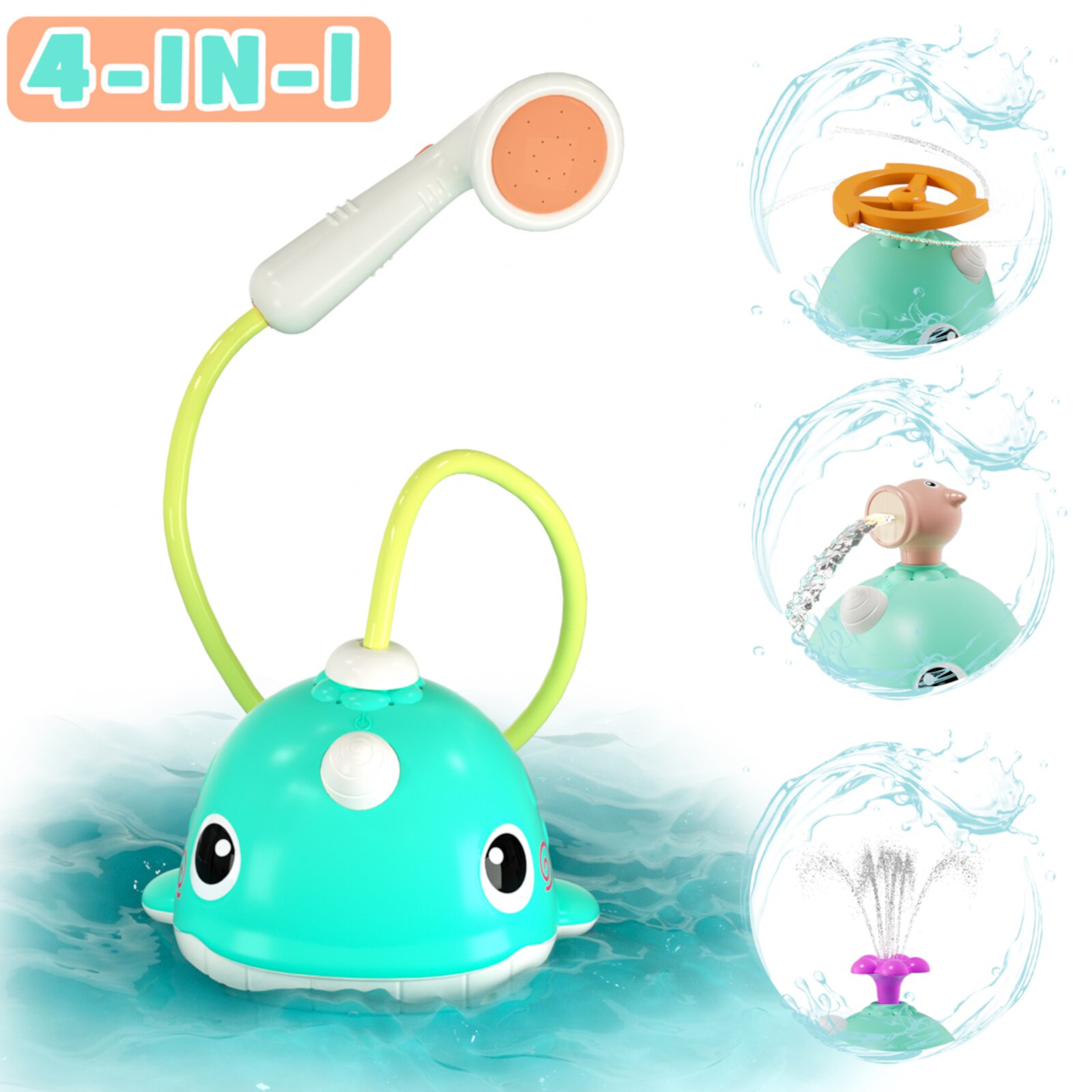 KORIMEFA Baby Bath Toys for Toddlers 1-3, Baby Bath Shower Head Whale, Sprinkler Bathtub Toys for Toddlers Infant Kids Boys Girls, Spray Water Bath Toy, Pool Bathroom Summmer Baby Toy KORIMEFA