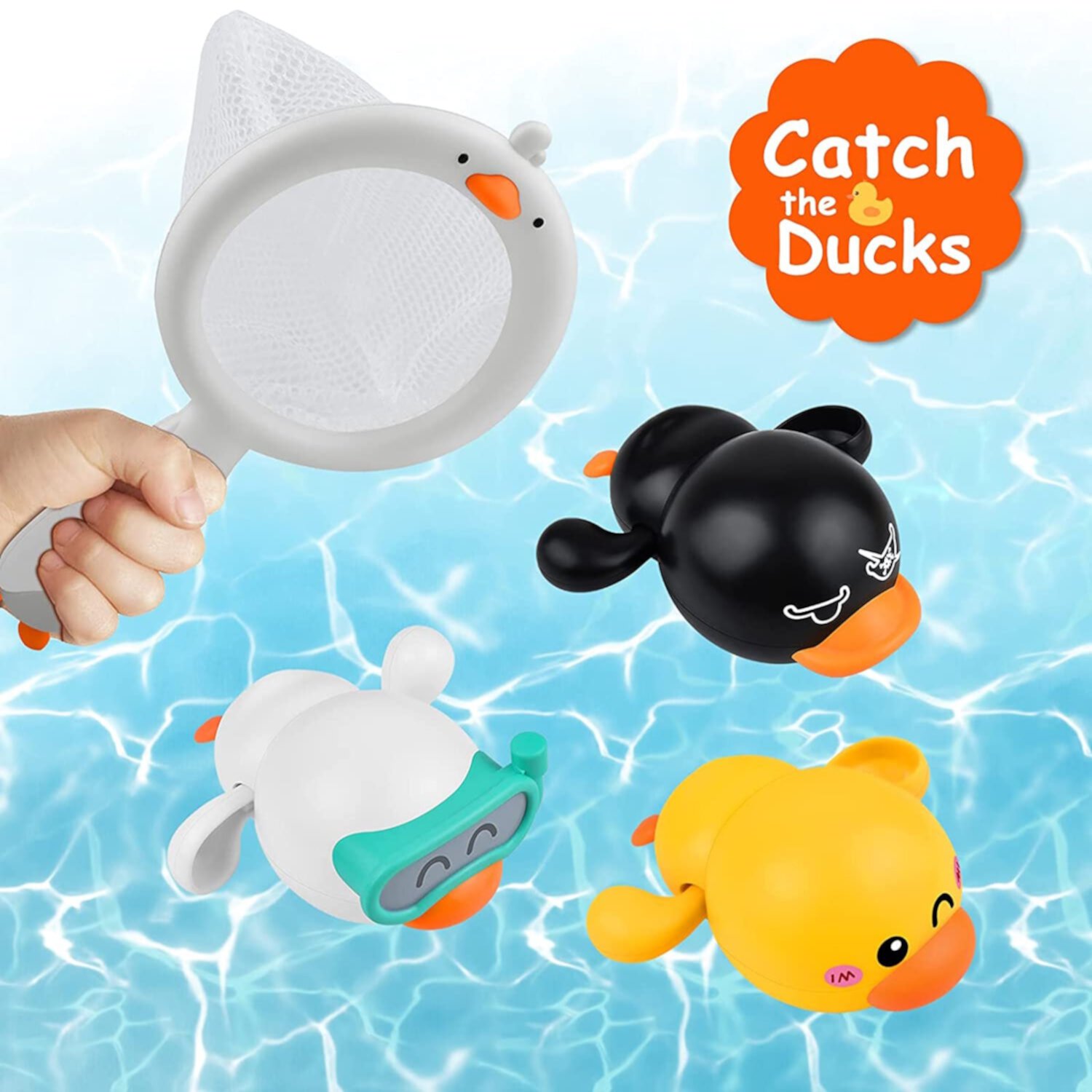 Baby Bath Toys Floating Wind-up Ducks Swimming Pool Games Water Play Set Gifts for Bathtub Shower Beach Toddlers Kids Boys Girls, Ages 1 2 3 4 5 6 Year Old ANTIC DUCK