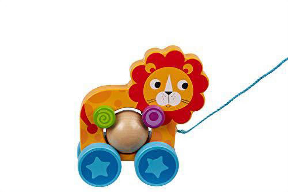 toysters pull along lion walking toy | wood animal walker toys for boys and girls | gifts for toddler babies 1 year old and up | (pu500) TOYSTER'S