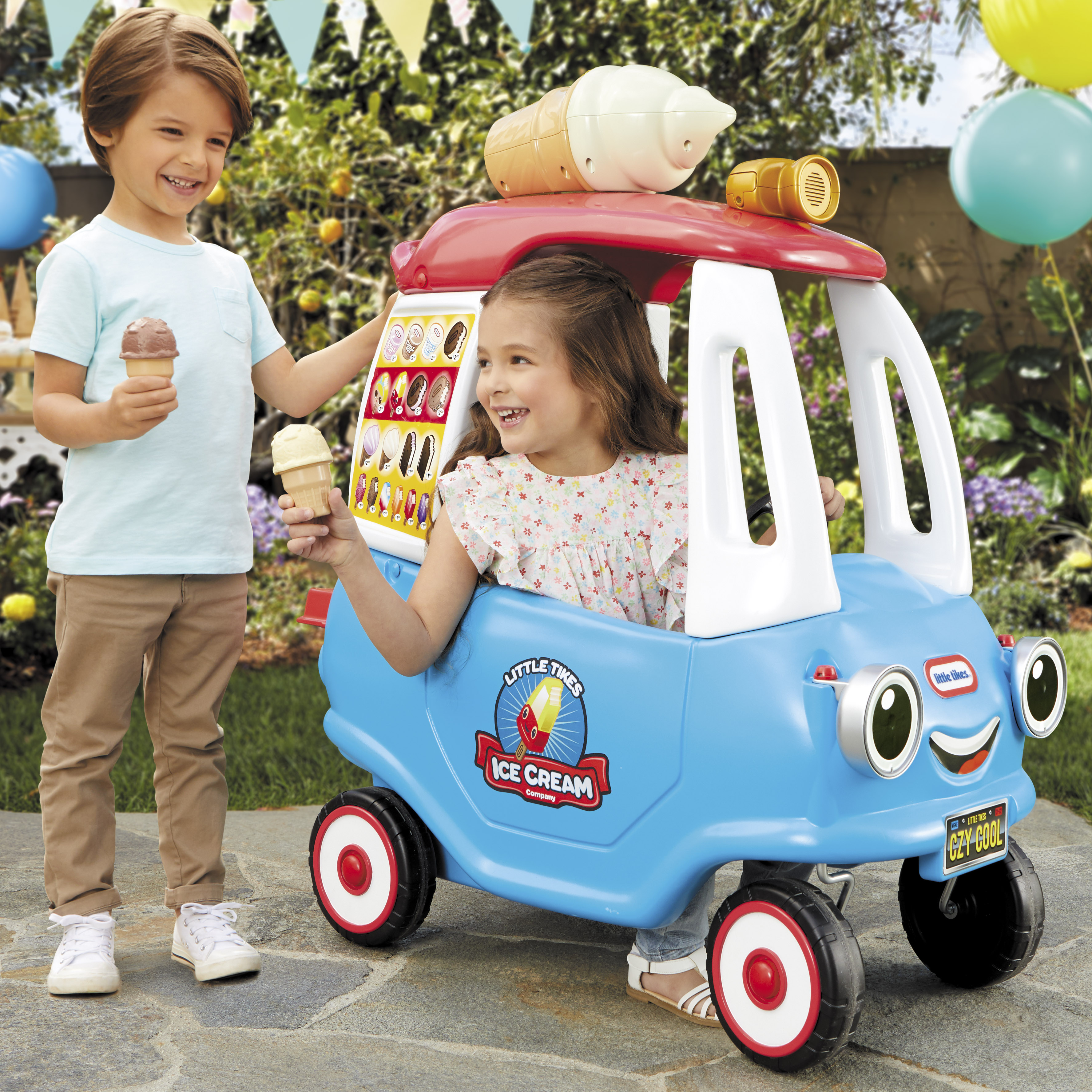 Little Tikes Cozy Ice Cream Truck, Ride-On Toy Ice Cream Truck Cozy Coupe for Ages 1.5 - 5 Years Little Tikes