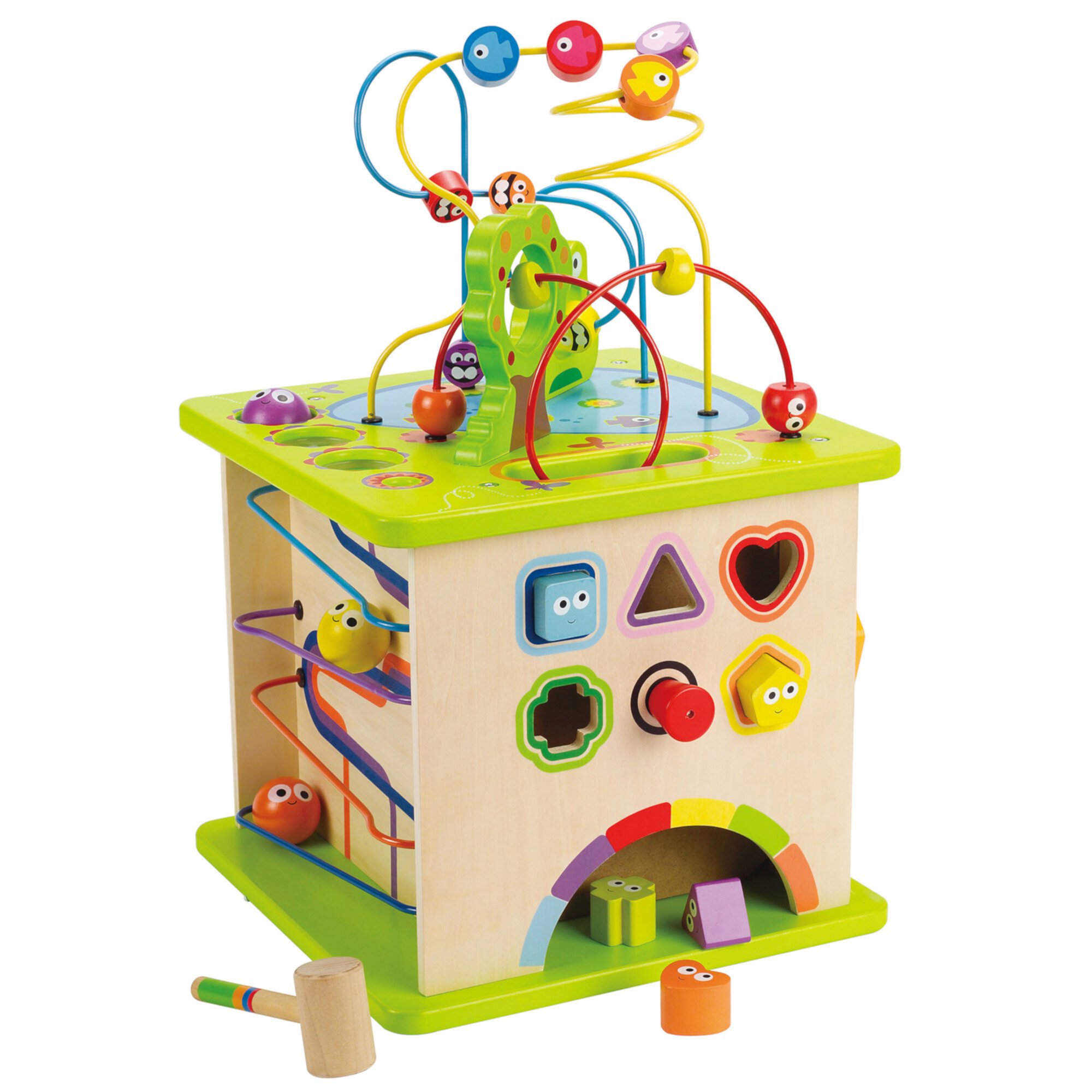 Hape Country Critters 5-Sided Wooden Play Cube for Toddlers, Ages 12 mo+ Hape