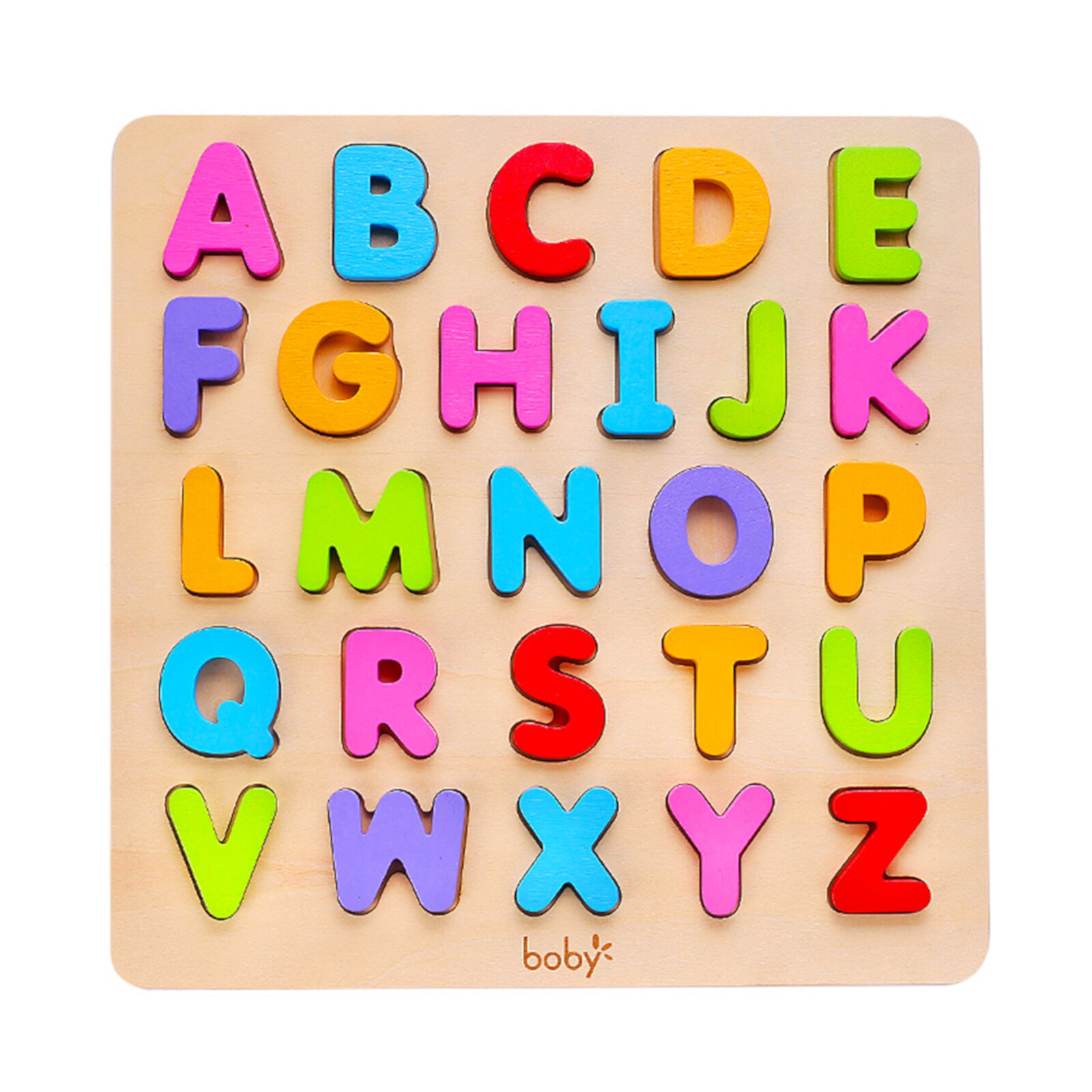 WOODENFUN Wooden Alphabet Puzzle Toys, ABC Letter & Number Puzzle for Toddlers 12+ Months Old WOODENFUN