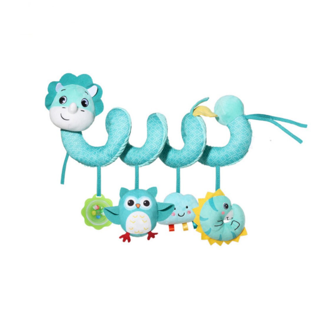 Dinosaur Car Seat Toys, Stroller Toy Baby Spiral Hanging Toys for Infants 0-9 Months Newborn Toys, Plush Hanging Baby Rattle Sensory Toys for Crib Mobile Bassinet Ideal Gifts YURSIN