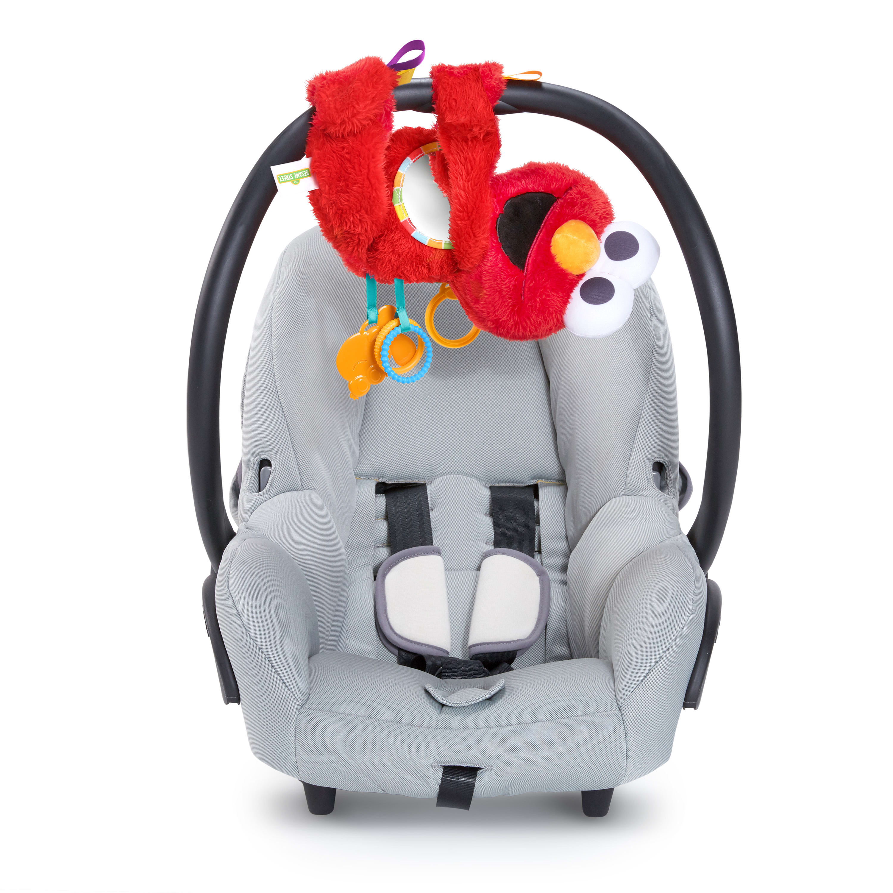 Bright Starts Sesame Street Elmo Travel Buddy Plush Take-Along Stroller Carrier Toy, Ages 0-12 Months Bright Starts