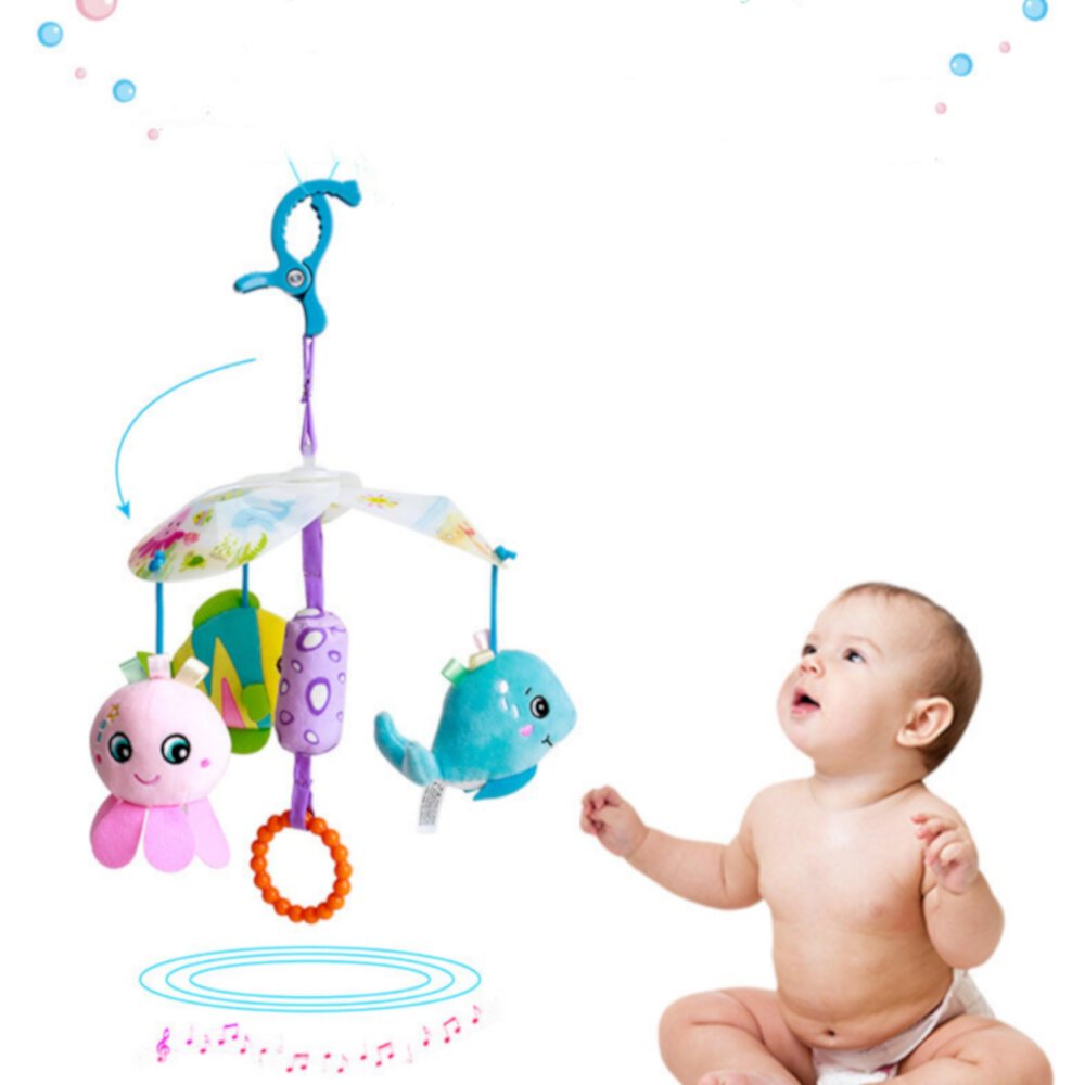 Baby Crib Mobile Wind Chimes Rotating Ceiling Mobile Ornaments Pendant Hanging Decor Wind Bell Bed Newborn Baby Crib Hanging Toy Wind Chime Infant Trolley Pendant Early Education Toy YURSIN