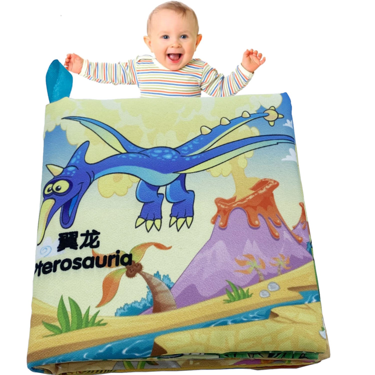 Baby Books Dinosaur Toys with Rustling Sound, Touch and Feel Crinkle Cloth Books for Babies, Infants & Toddler, Early Development Interactive Car & Stroller Soft Toys Gifts to Boys & Girls NimJoy