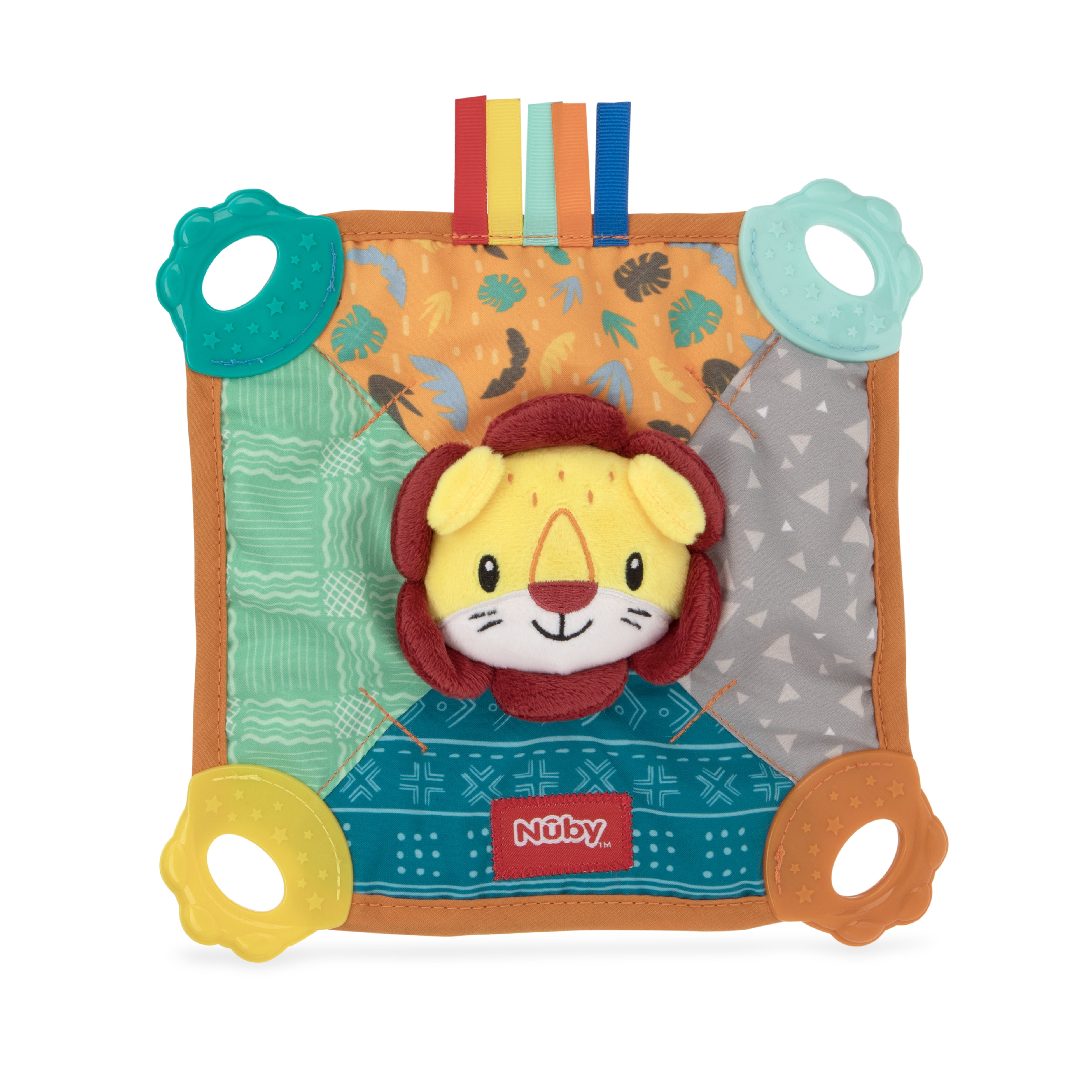 Nuby Teething Blankie and Teether Toy for Babies, Multicolor Lion Design NUBY