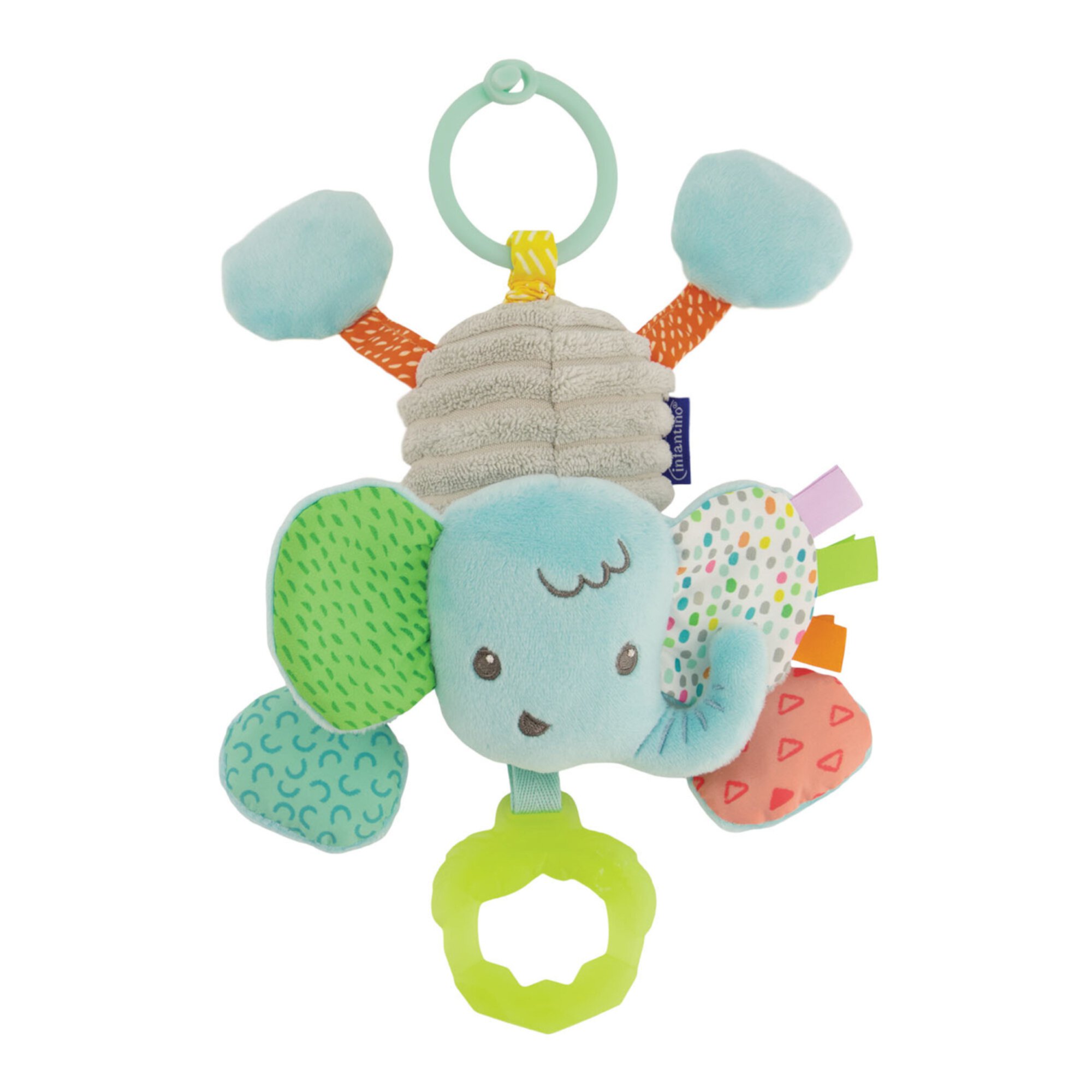 Infantino Pull & Play Jittery Pal Sensory Baby Toy, 6-12 Months, Multicolor Elephant INFANTINO