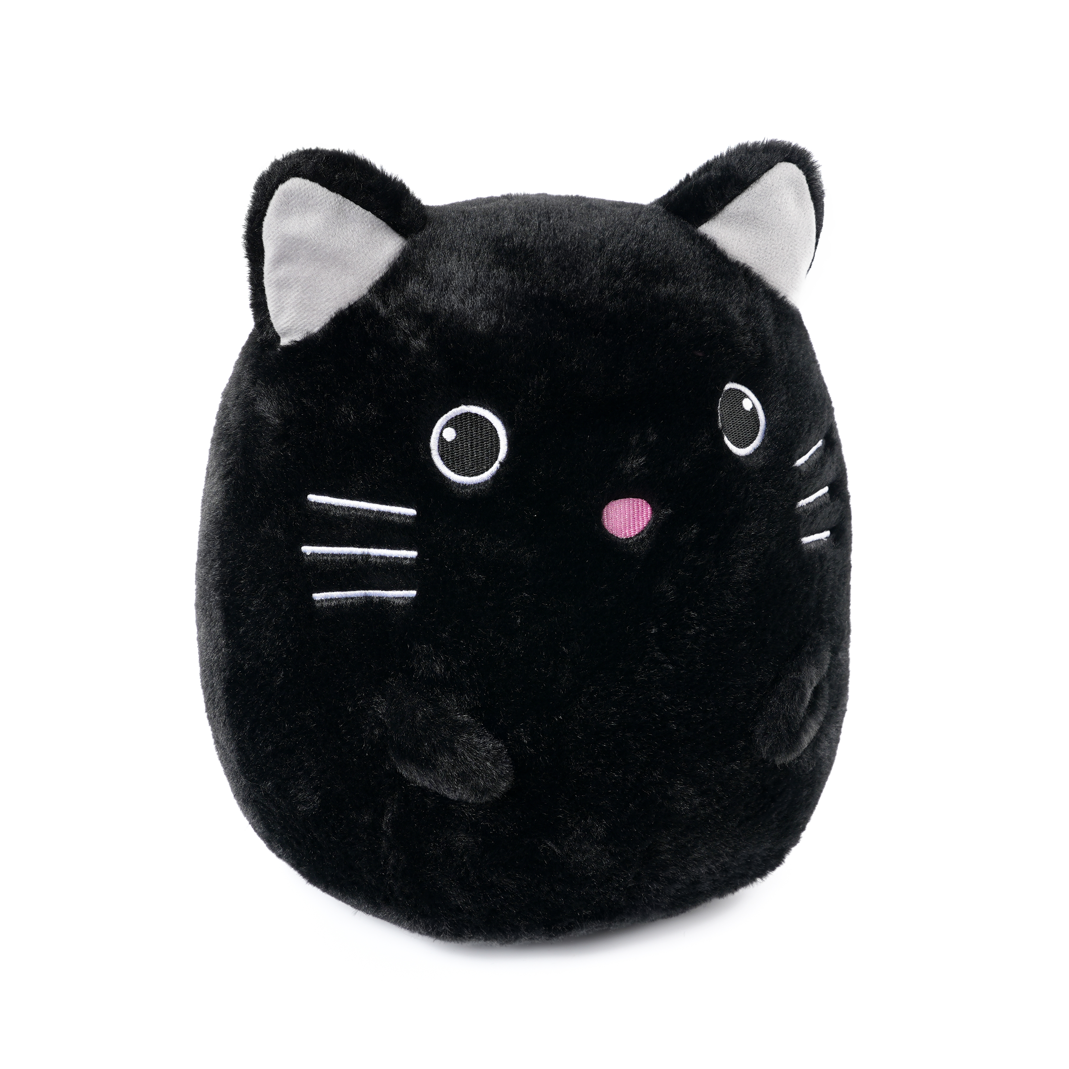 WEIGEDU 14" Large Black Cat Stuffed Animals Plush Toys With Embroidered Eyes, Huggable Kawaii Cat Pillow Cushion For Decoration Living Room Sofa Housewarming Gift Weigedu