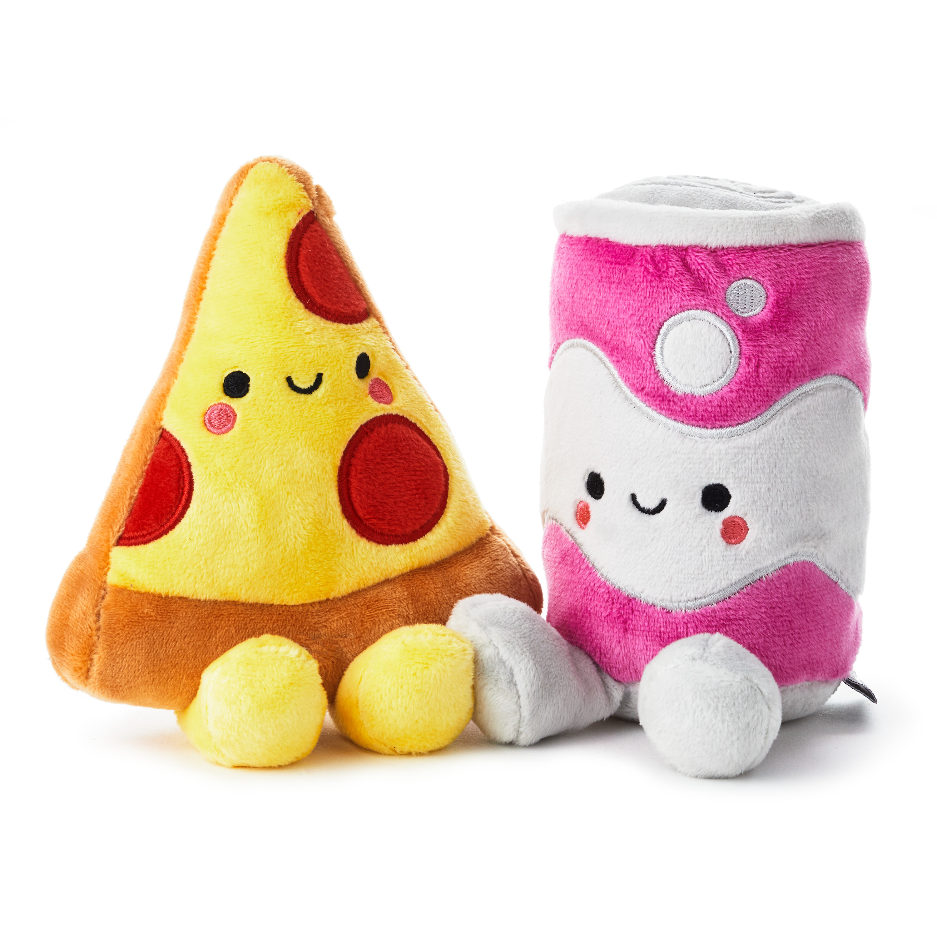 Hallmark Better Together Magnetic Plush for Ages 2 up (Yellow Pizza and Pink Soda), Set of 2 Hallmark