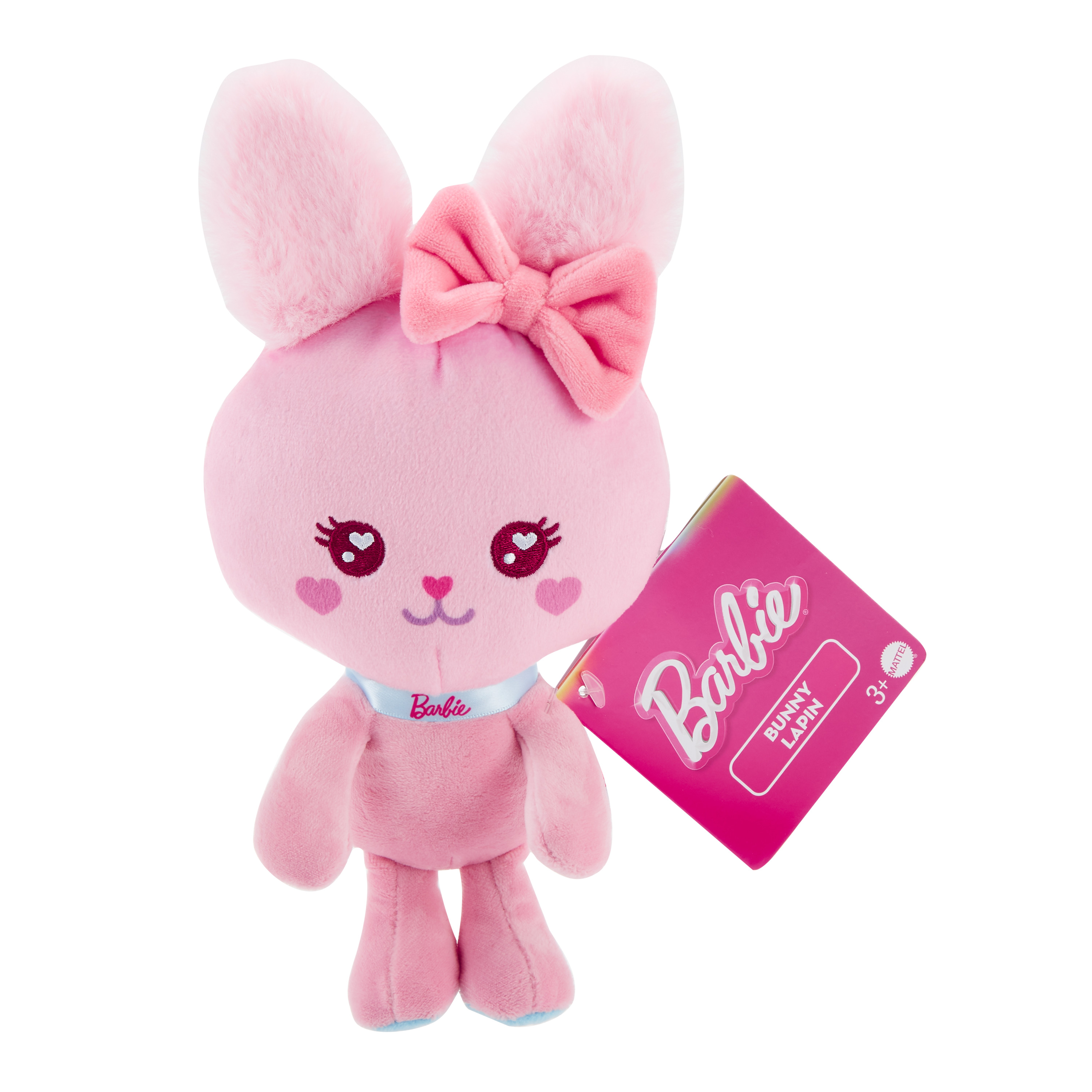 Barbie Stuffed Animal, 7-inch Pet Bunny Plushie with Glitter Collar Barbie