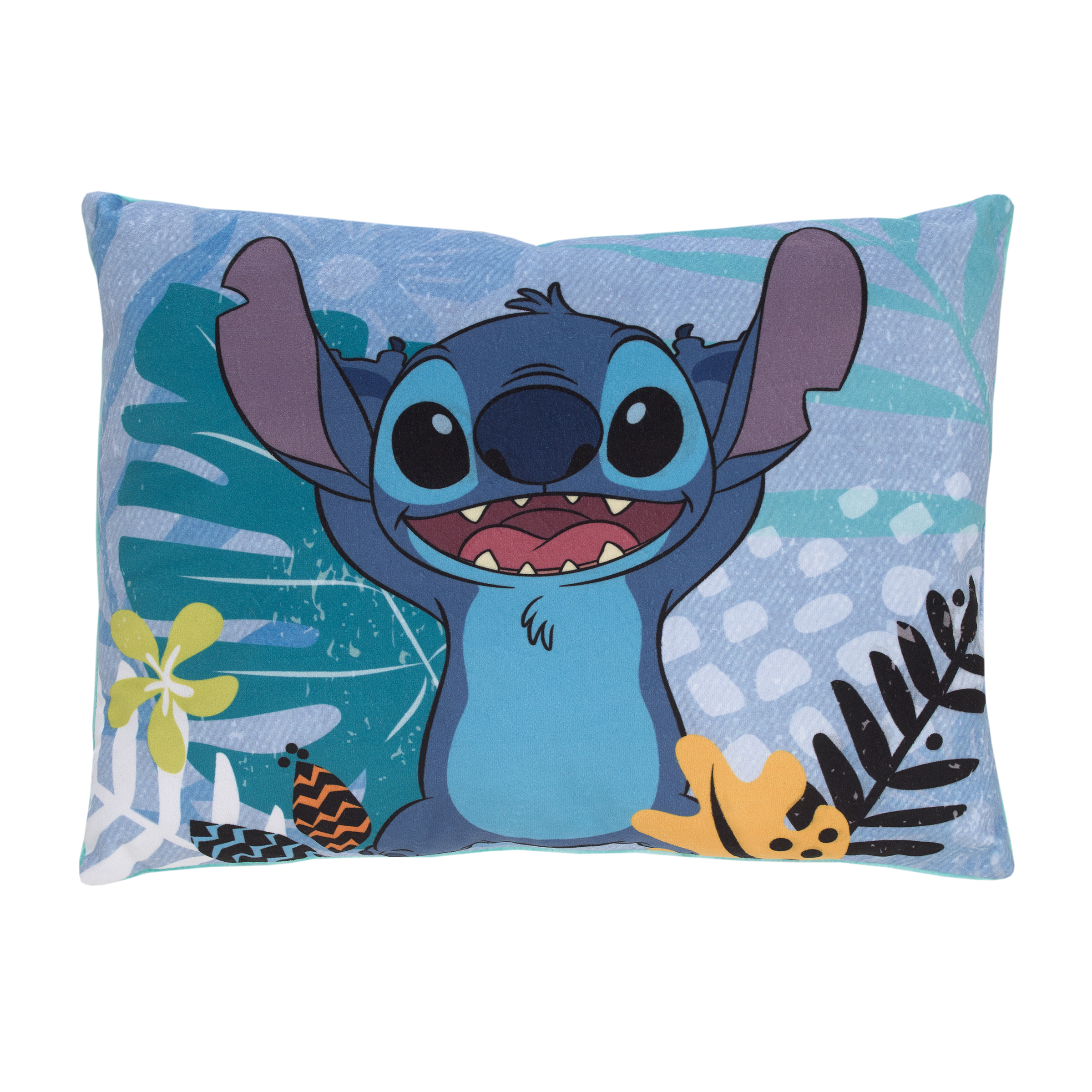 Disney Stitch Decorative Throw Toddler Pillow, Purple and Blue, Unisex, Kids Room, Rectangle Disney