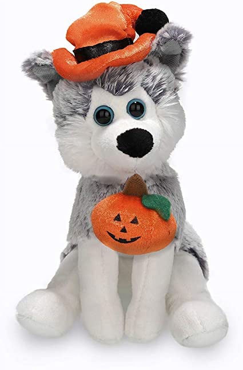 Plushland Halloween Pawpals 8 inches Puppy Dog Plush Stuffed Toy Comes with Hat and Halloween Jack O Lantern - Pumpkin for Kids on This Holiday Made by aliens