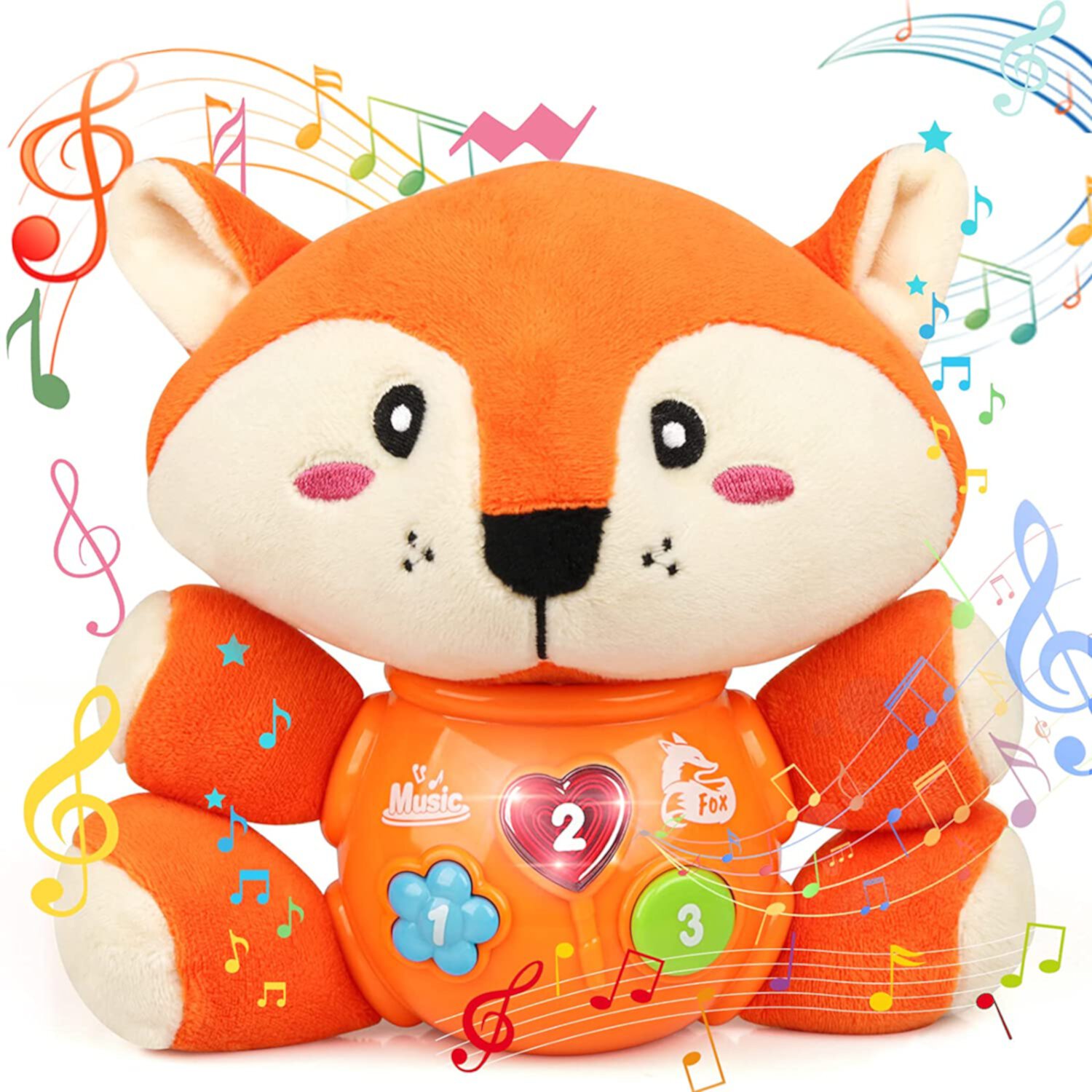 Vanmor Plush Fox Baby Toys 0 3 6 9 12 Months, Newborn Baby Musical Light Up Fox Stuffed Animal Baby Toys, for 0-3 3-6 6-12 Months Boys Girls for Infants Baby Gifts Vanmor