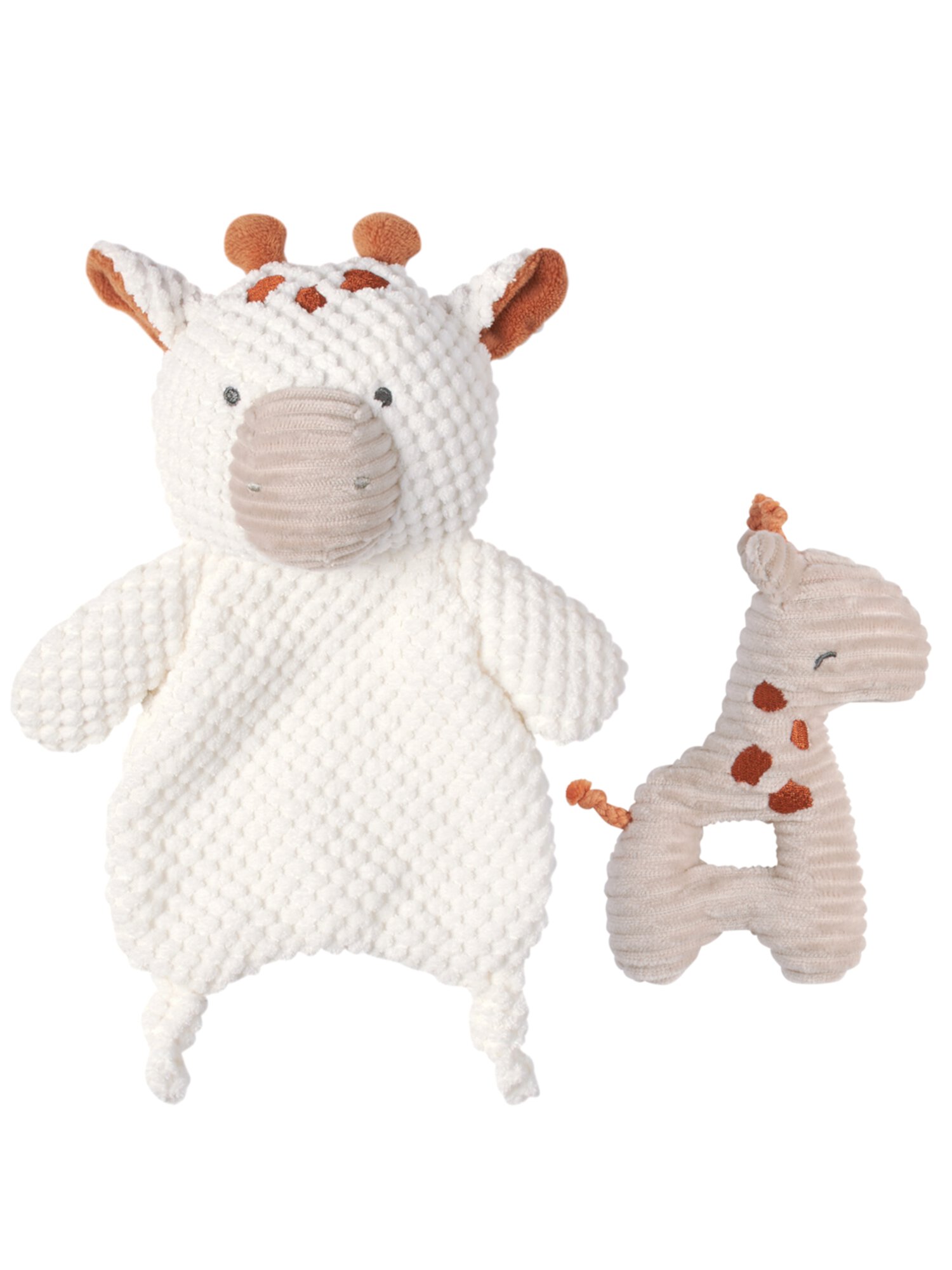 Modern Moments by Gerber Infant Unisex Plush Velboa Lovie & Rattle Toys, 2-Piece, Gray Giraffe & Baby Giraffe Rattle Modern Moments