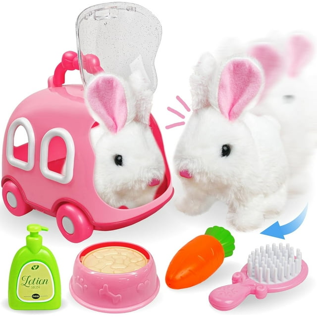 Bunny Toys for Kids Girls Boys, YCFUN Plush Interactive Toys Electronic Jumping Rabbit Pet Gifts for Toddlers 3-8 YCFUN