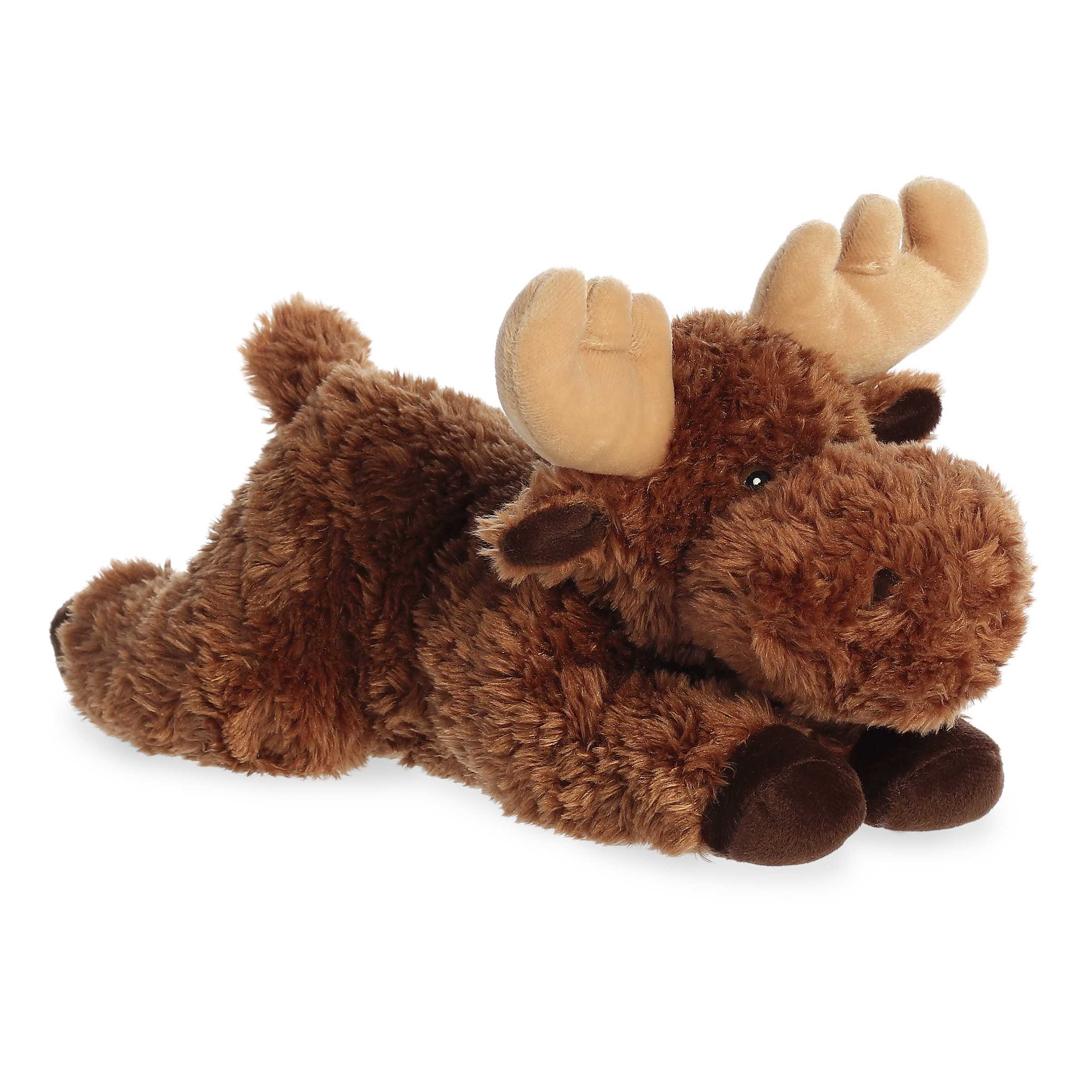 Aurora  12 in. Adorable Flopsie Moose Playful Ease Timeless Companions Stuffed Animal Toy, Brown Aurora GB