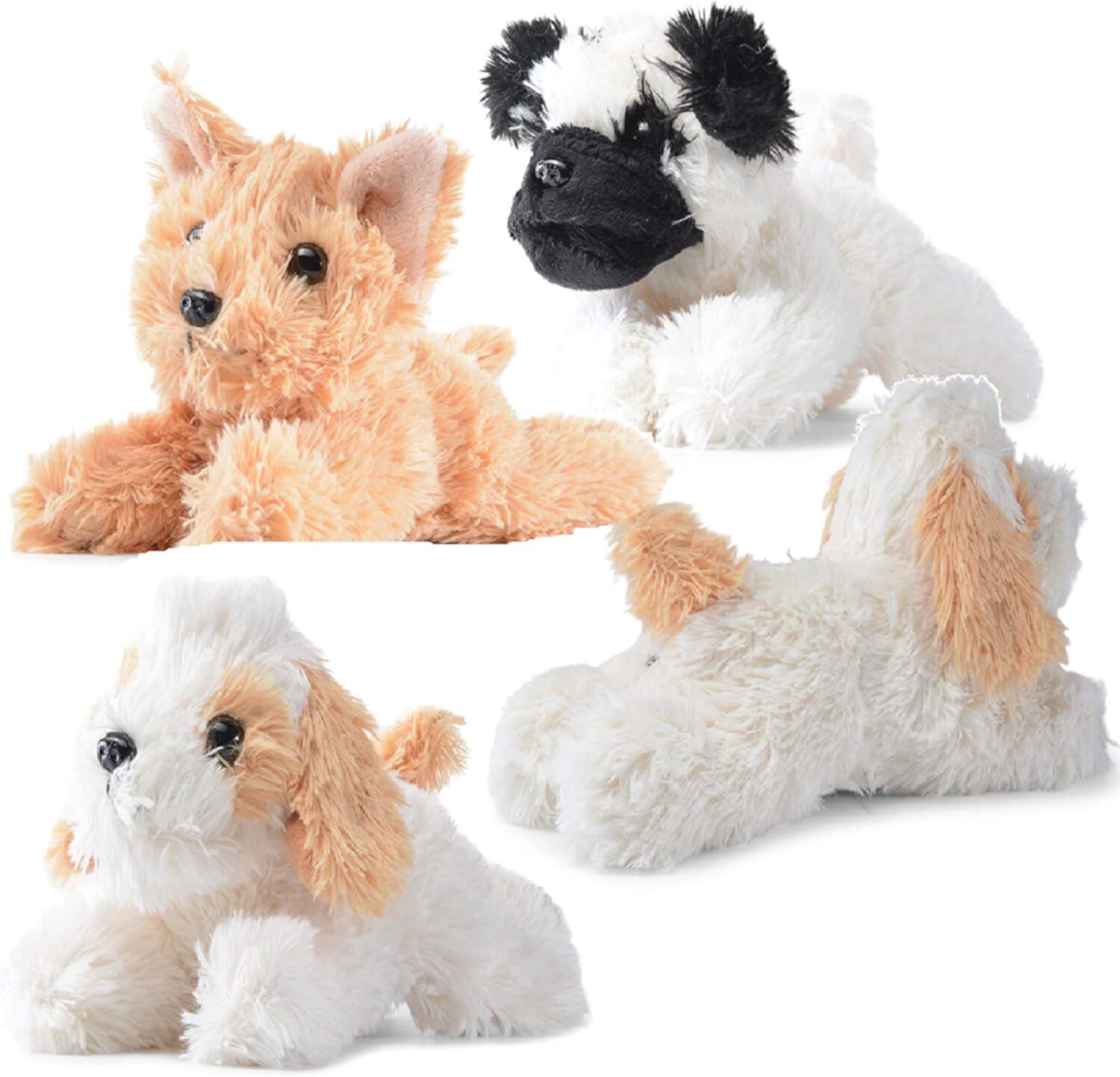 Prextex Plush Dog Set Pack of 4 Realistic Looking Puppies - 6 Inches Plush Dogs Stuffed Animals Prextex