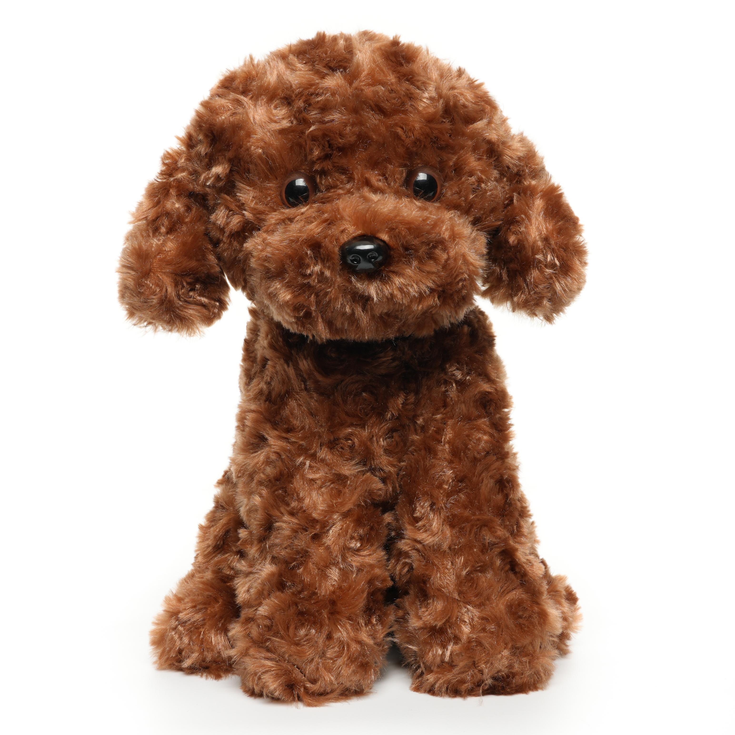 WEIGEDU Adorable Fluffy Red Standard Poodle Stuffed Animals, Labradoodle Dog Puppy Plush Animal Toys, 12.6 inches, Brown Weigedu