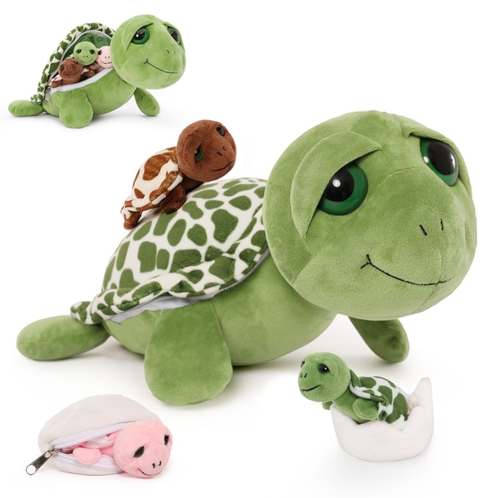 MaoGoLan 5 Pcs 27" Lizard Mommy Stuffed Animals with 4 Babies Chameleon Plush Toy MaoGoLan