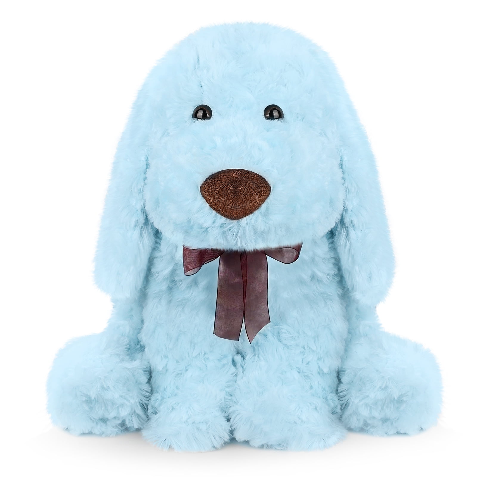 WEIGEDU Furry Poodle Puppy Dog Blue Stuffed Animal Plush Toys for Kids Boys Girls Birthday Bedtime Xmas Gift, 11.8 inches, Blue Weigedu