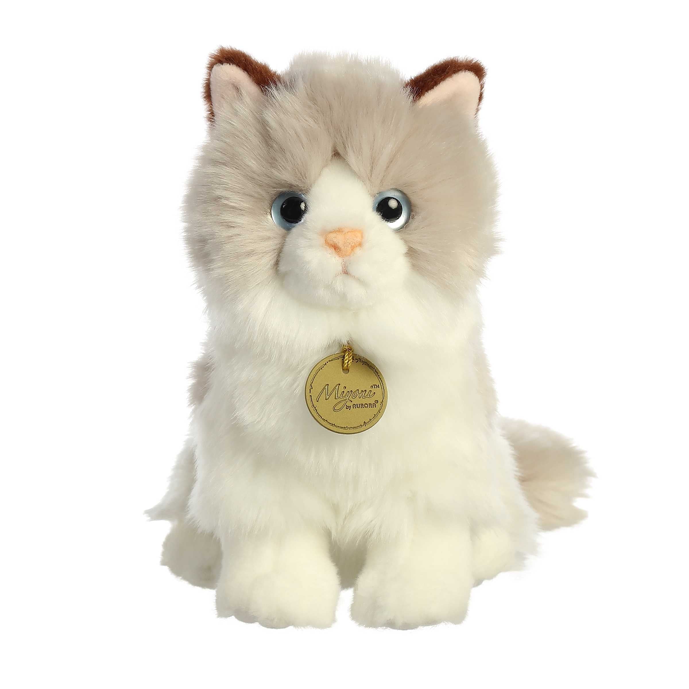 Aurora - Small White Miyoni - 9" Ragdoll Cat - Realistic Stuffed Animal Aurora GB