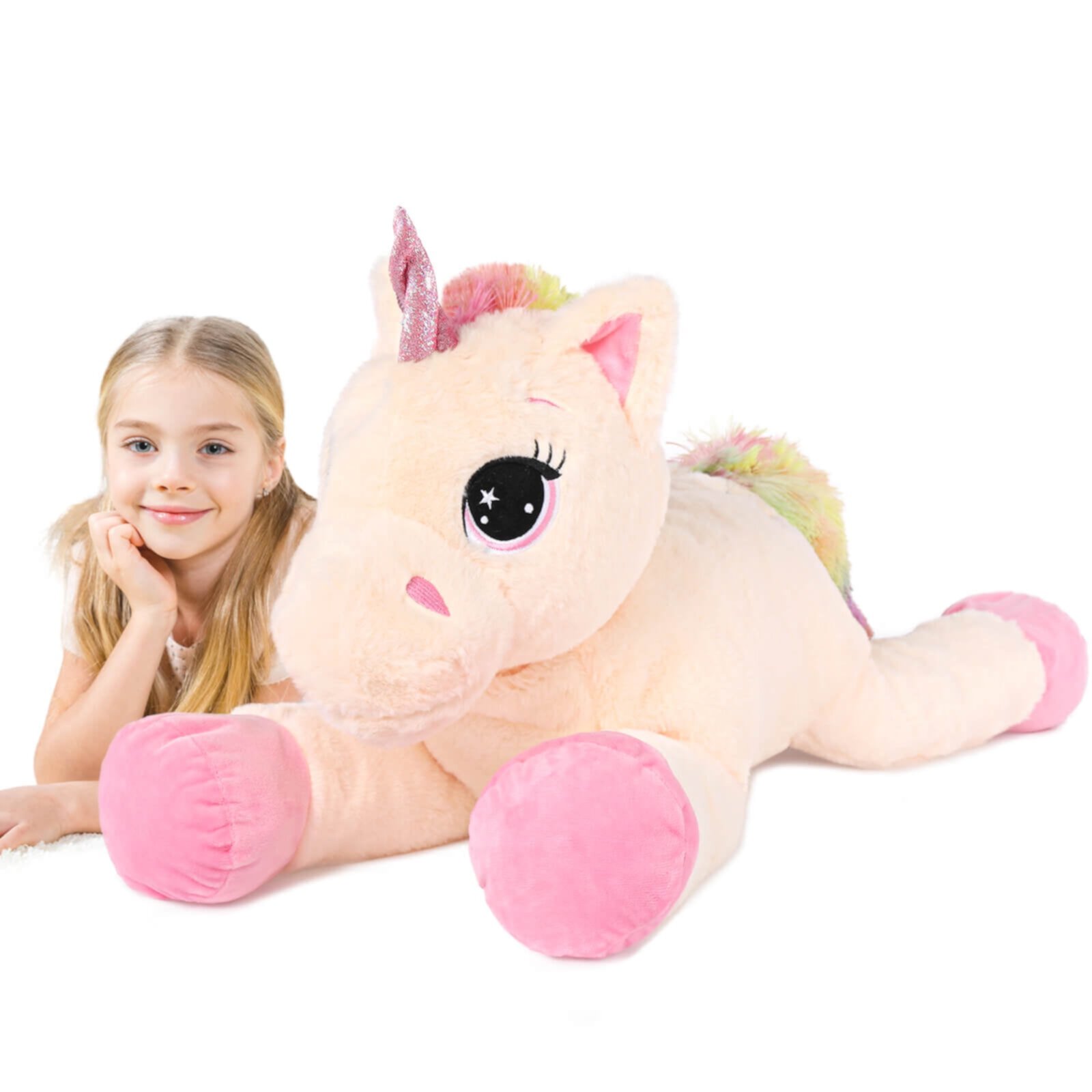 MaoGoLan 43" Big Unicorn Stuffed Animal Plush Giant Soft Unicorn Pillow MaoGoLan