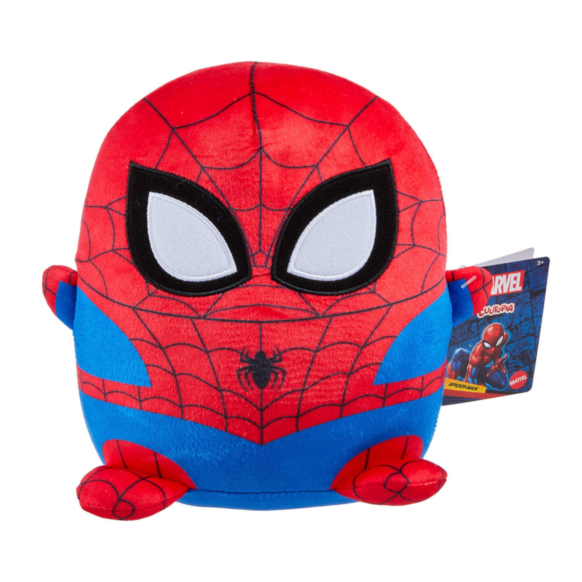 Marvel Cuutopia Spider-Man Personaje de Peluche Muñeca de Almohada Suave y Redondeada de 7 Pulgadas Marvel