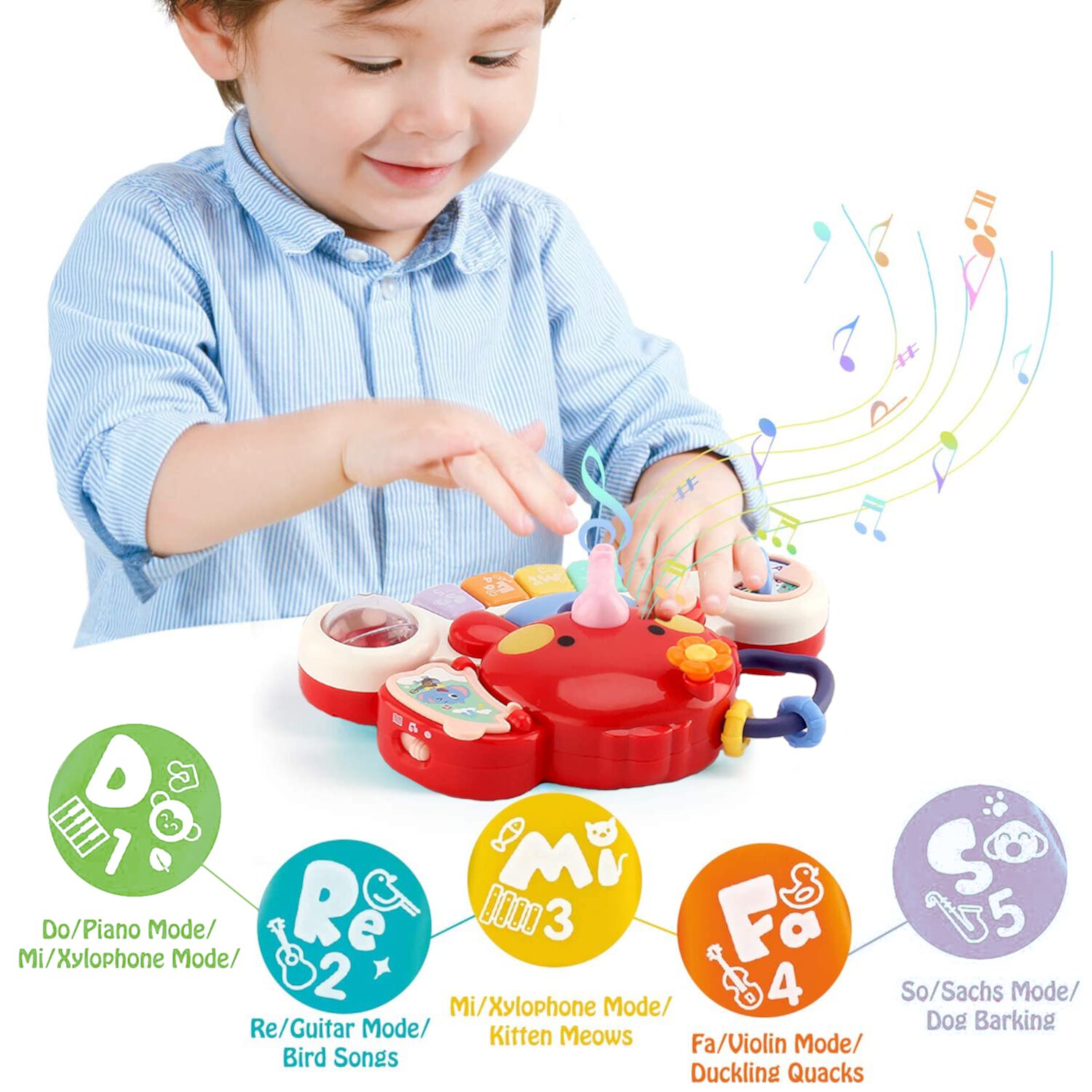 Baby Piano Toys 6-12 Months. Baby Music Elephant Toys, Learning Toys, Toddler Toys 1-3 for Boys  Girls Sytle-Carry