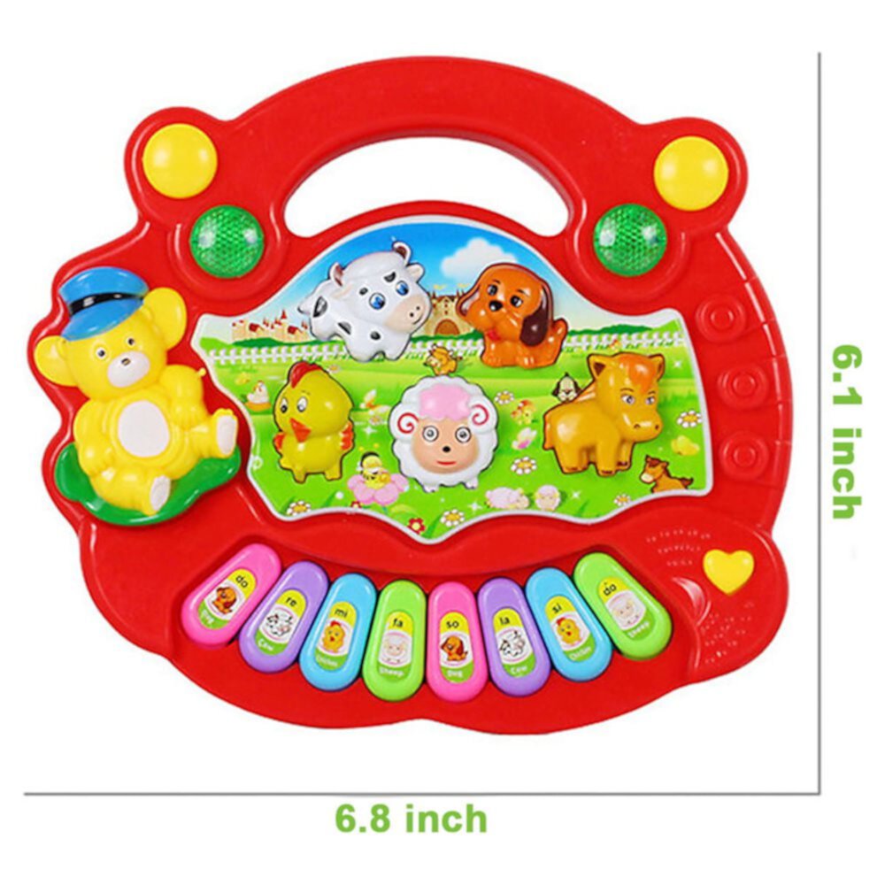 SHELLTON Musical Baby Toys 6 to 12 Months, Baby Piano Light Up Animal Musical Toys for Toddlers 1-3, Infant Kids Learning Toys for 1 Year Old Girl Boy, Baby Toys 12-18 Months Gifts Shellton