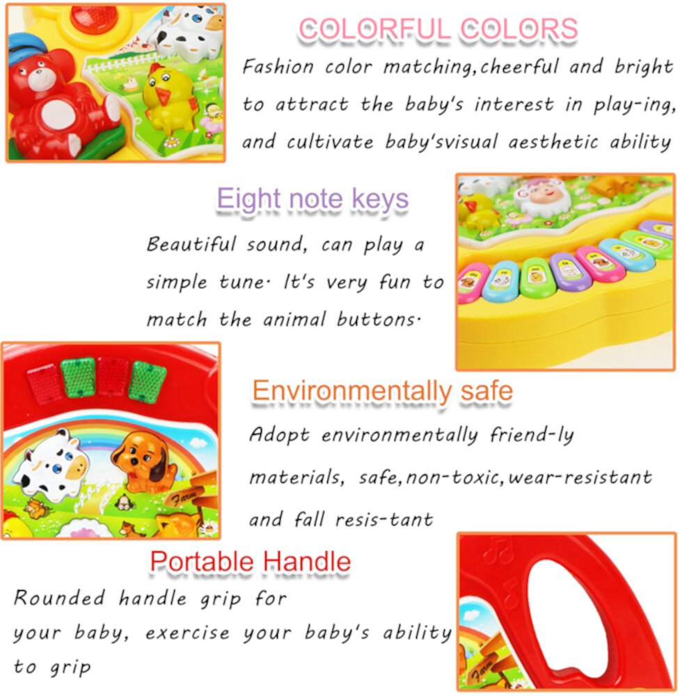 KEINXS Baby Musical Toys,Electronic Kids Musical Instruments Keyboard Piano Set Learning Light Up Toy for Toddlers,Infant Early Educational Development Music Toys for Babies Keinxs