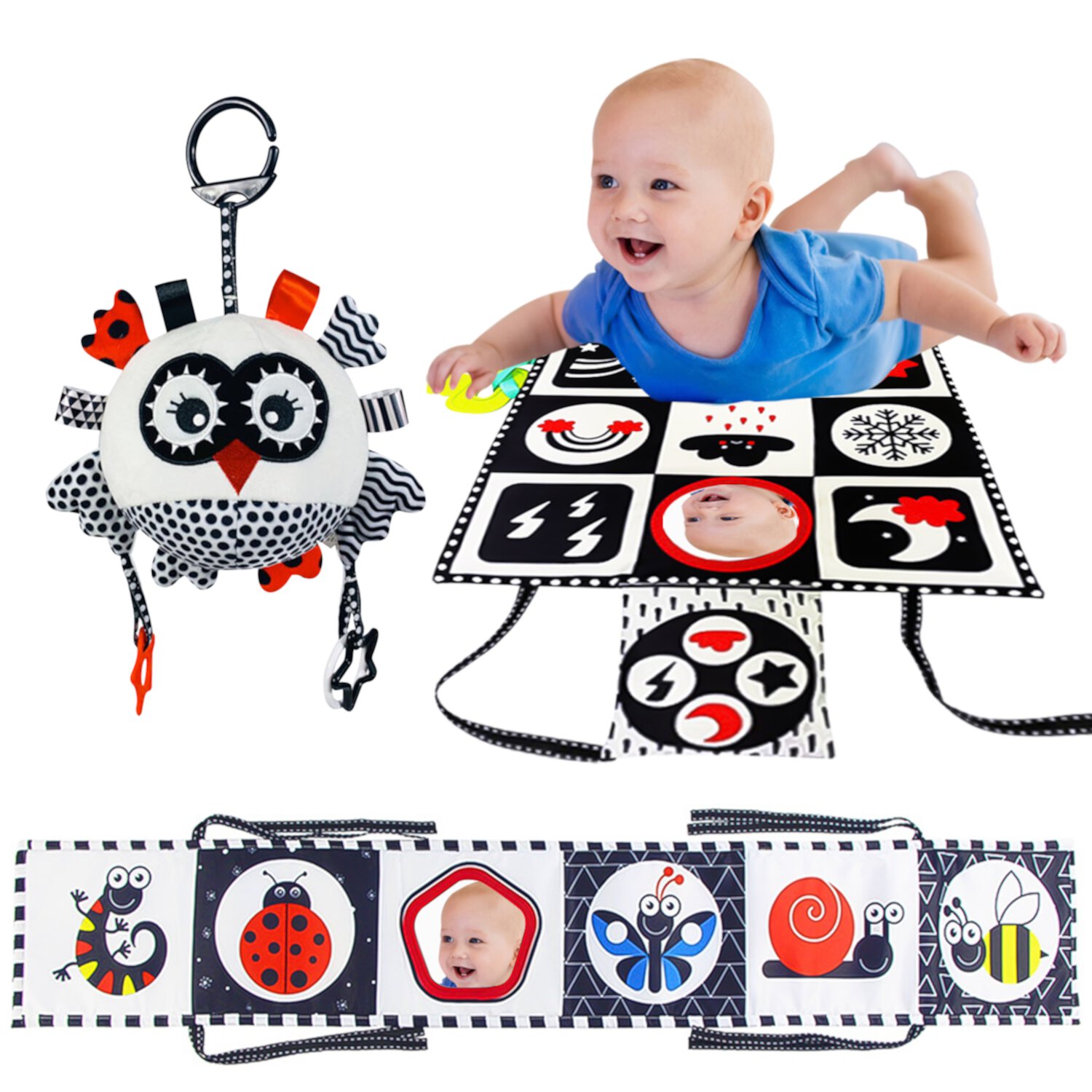 Black and White High Contrast Baby Toys 0-6 6-12 Months for Newborn, Montessori Toys Sensory Infant Toys Baby Essentials 0-3 3-6 Months Gifts Sytle-Carry