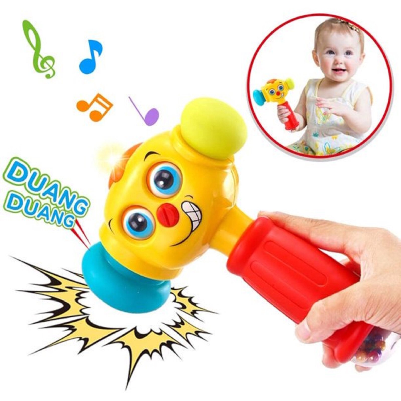 Baby Toys 6 to 12 Months Infant Toys Funny Baby Hammer with Music Sound & Light,Grab Shake Pound Baby Toys 6-12 Months,Boy Girl Gifts Baby Toys for 12-24 Months Adakot