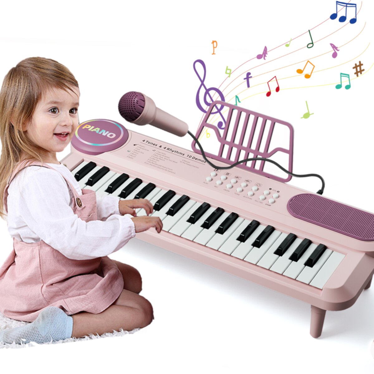 Blue Piano Toy Keyboard for Kids, Baby Girls Toys Musical Instrument Birthday Gift for Girls and Boys Meizantong