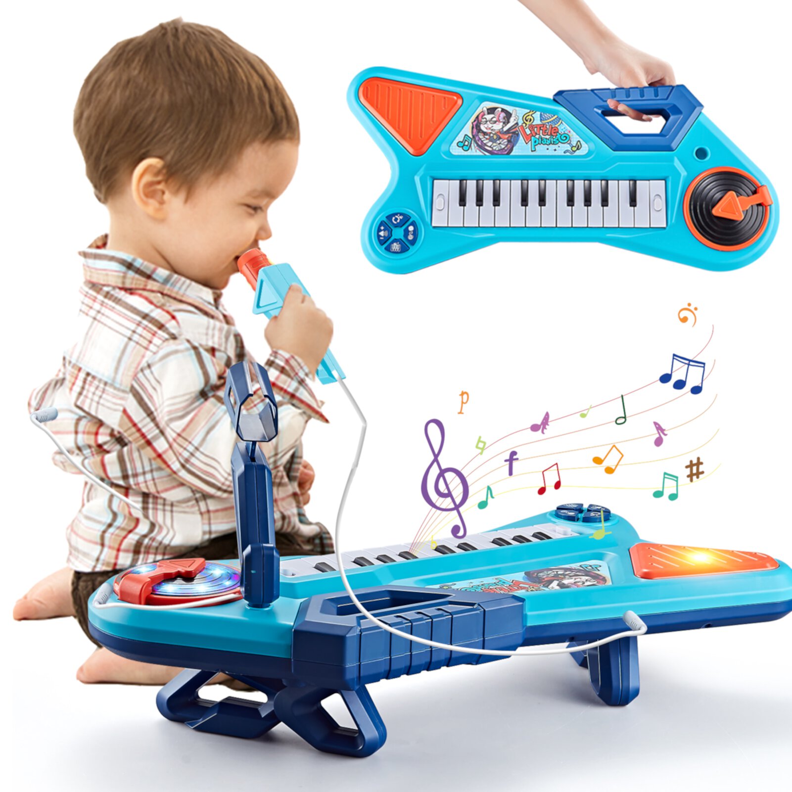 Baby Piano Toy for 1 2 3 Years Old,Toddler Musical Keyboard with Microphone,Kids Drum Play Instrument for 12-18 Months Boys Girls,Beginners Development Gift Music Toy Tepear