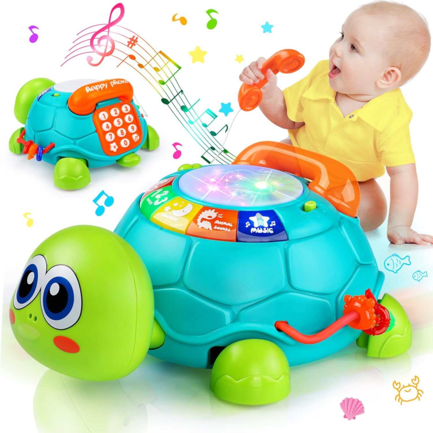 Baby Toys for 12 24 Months, Baby Crawling Walking Toys for 1 Year Old, Light Up Musical Toy for Toddlers 1-3, Learning Toys for 1 2 3 Year Old Boys Girls Visit the Suorfoxs Store