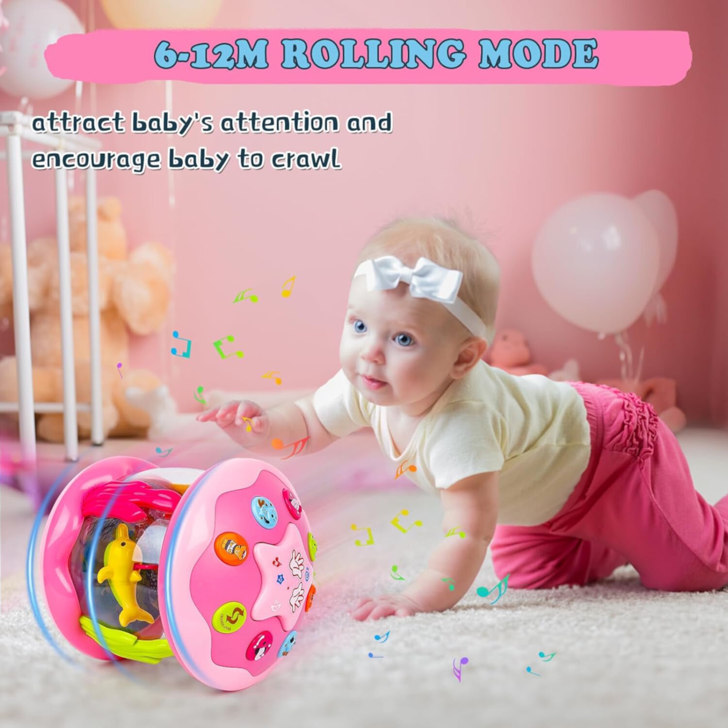 Yuhuan Musical Light Up Toys Baby Toys 6 to 12 Months Babies Ocean Rotating Light Up Toys for Toddlers 1 2 3+ Years Old Boys Girls Baby Gifts Yuhuan