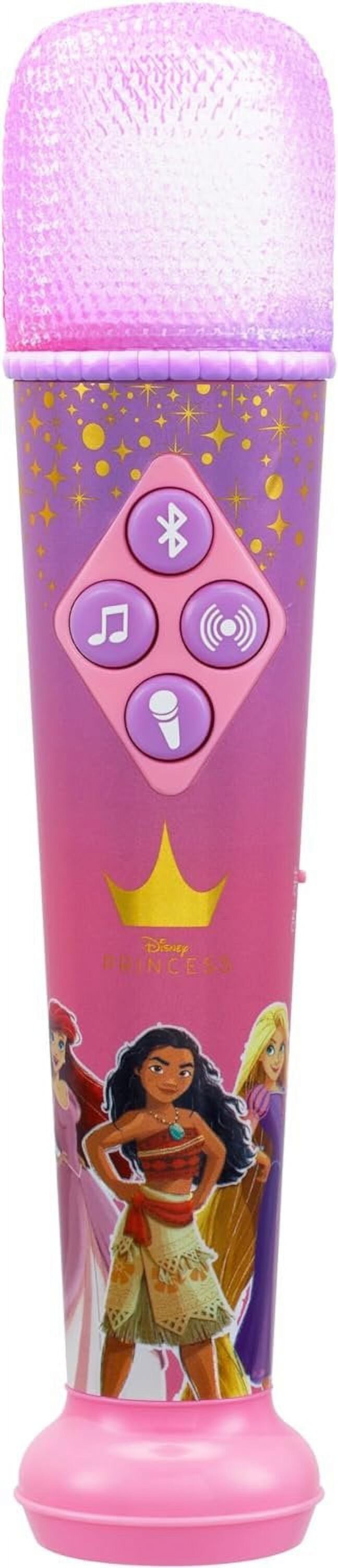 eKids Disney Princess Karaoke Microphone for Kids, Bluetooth Microphone Includes Built-in Music and Light Show, Designed for Fans of Disney Princess Toys EKids