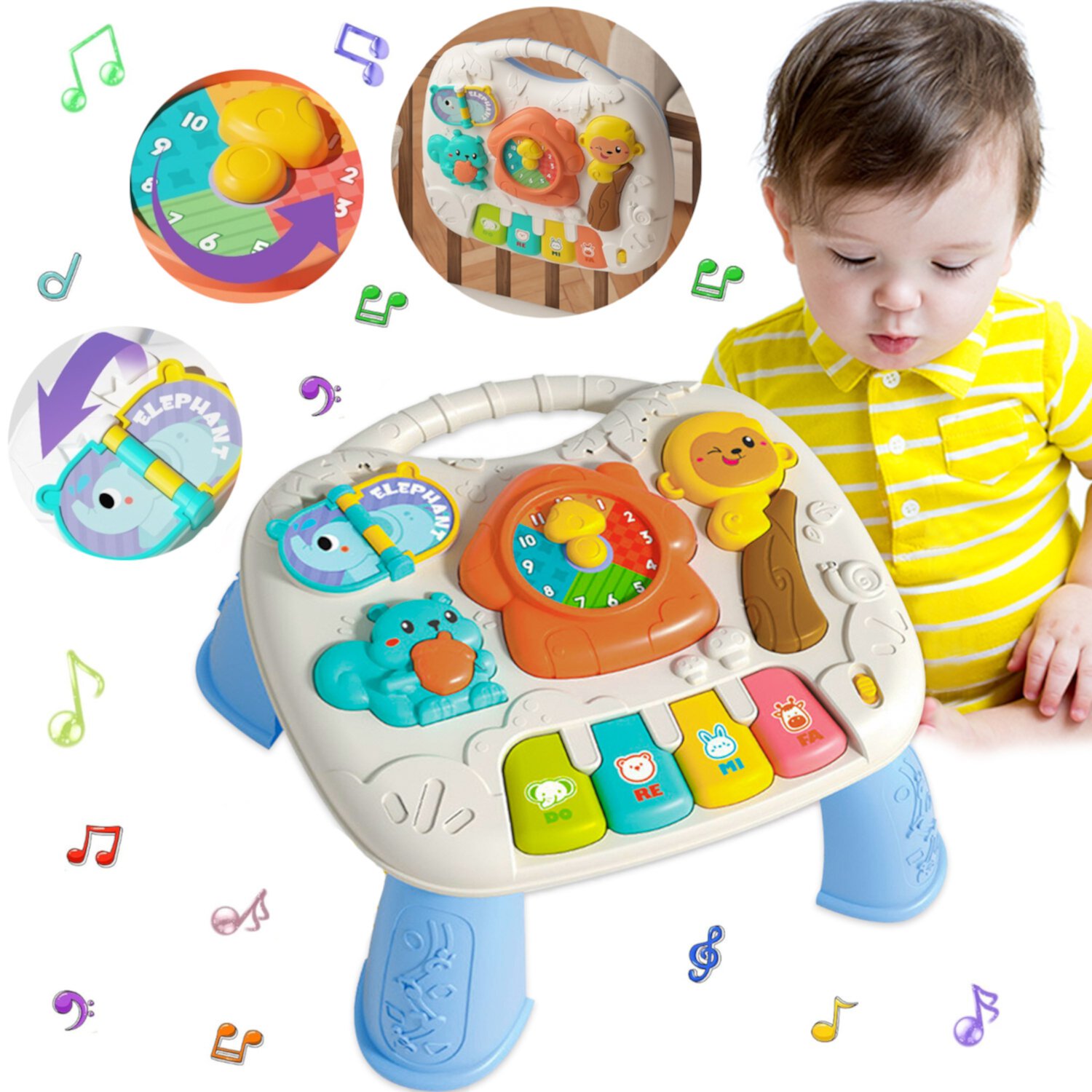 Activity Table for Toddler Toys for 1 Year Old, Educational Learning Musical Toys for 1 2 3 4 Year Old Boys Girls Infant Birthday Gifts Visit the Suorfoxs Store