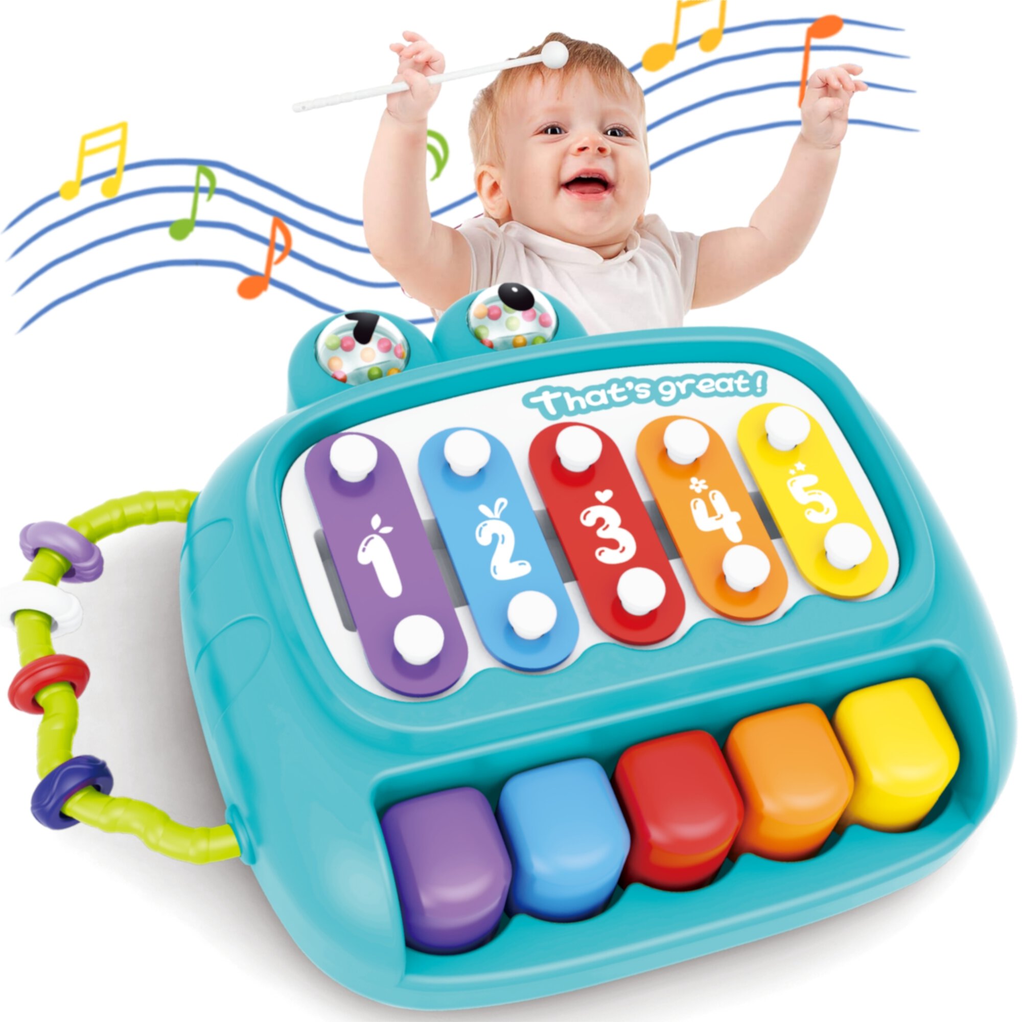 MOONTOY Baby Musical Toys 2 in 1 Piano Keyboard Xylophone Set for 1 Year Old Girls Boys Toys Age 2 Music Instrument Learning Toys for Toddlers 1-3 Birthday Gifts Infant Baby Toys 6 9 12 18 24 Month Visit the MOONTOY Store