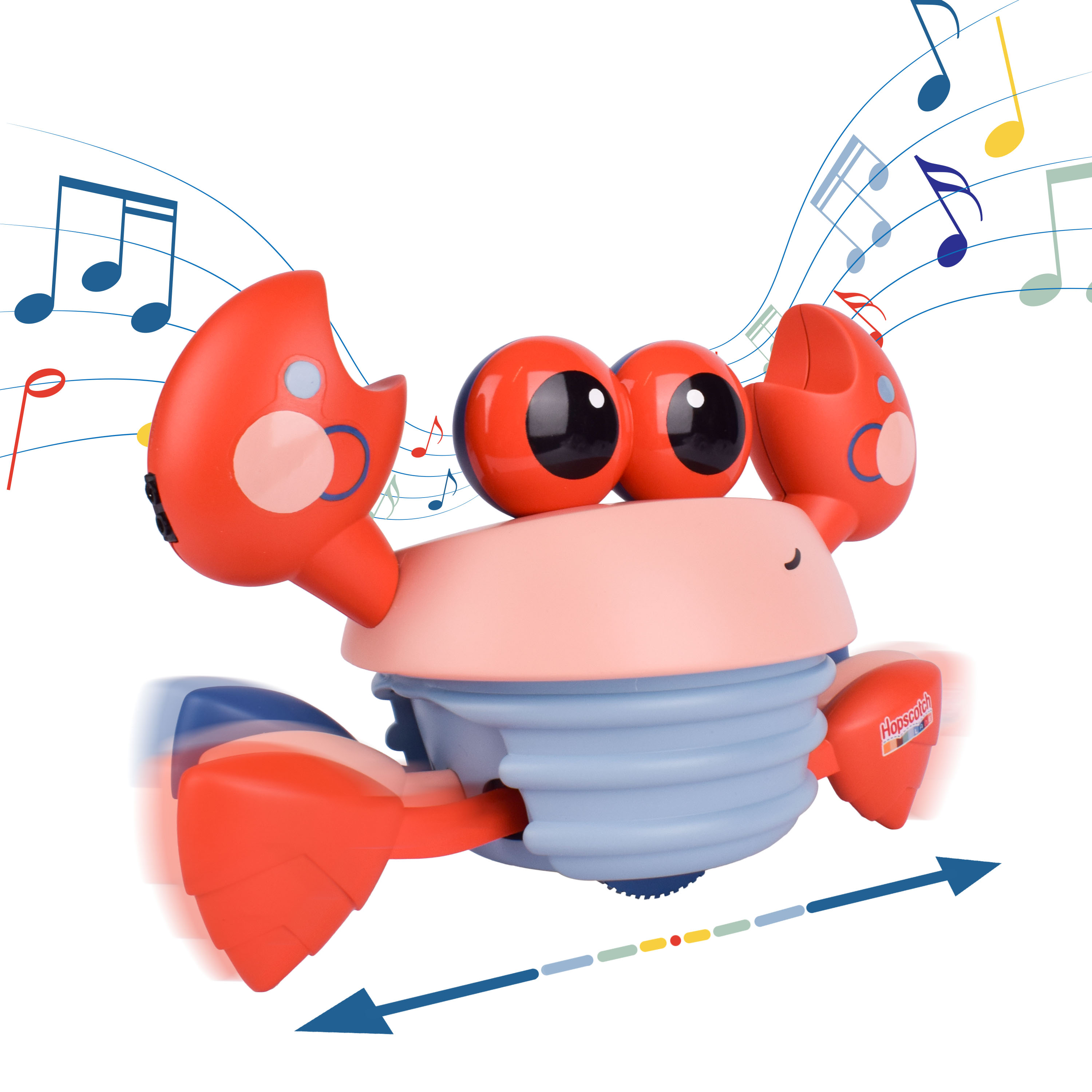 Hopscotch Lane Musical Crawling Crab, Red Dancing Toy, Babies and Toddlers, Unisex, Ages 6+ Months Visit the Hopscotch Lane Store