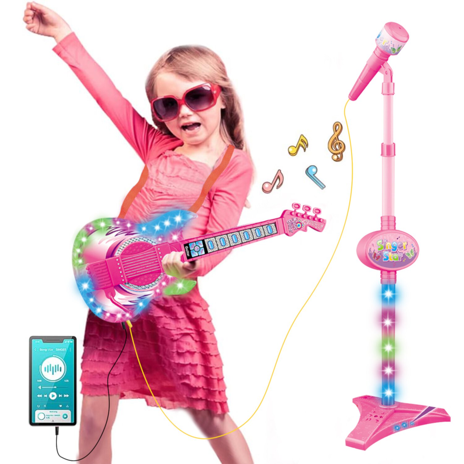 Musical Instrument Toy for Toddlers, Guitar Toys for Kids 3 4 5 6 7 Years, Birthday Gifts for Girls 3-6 Style-Carry