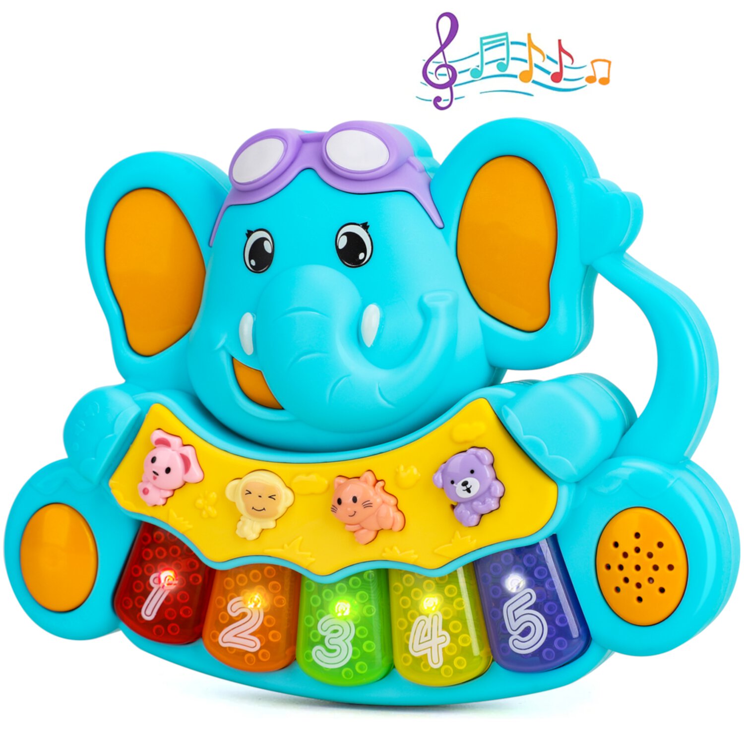 TOY Life Baby Piano Toys, Baby Toys 0 3 6 12 18 Months, Elephant Infant Toys, Newborn Baby Musical Toys, Light Up Toys for Boys Girls Toddlers, Baby Gifts for 1-2 Years Old, Baby Einstein Piano Toys TOY Life