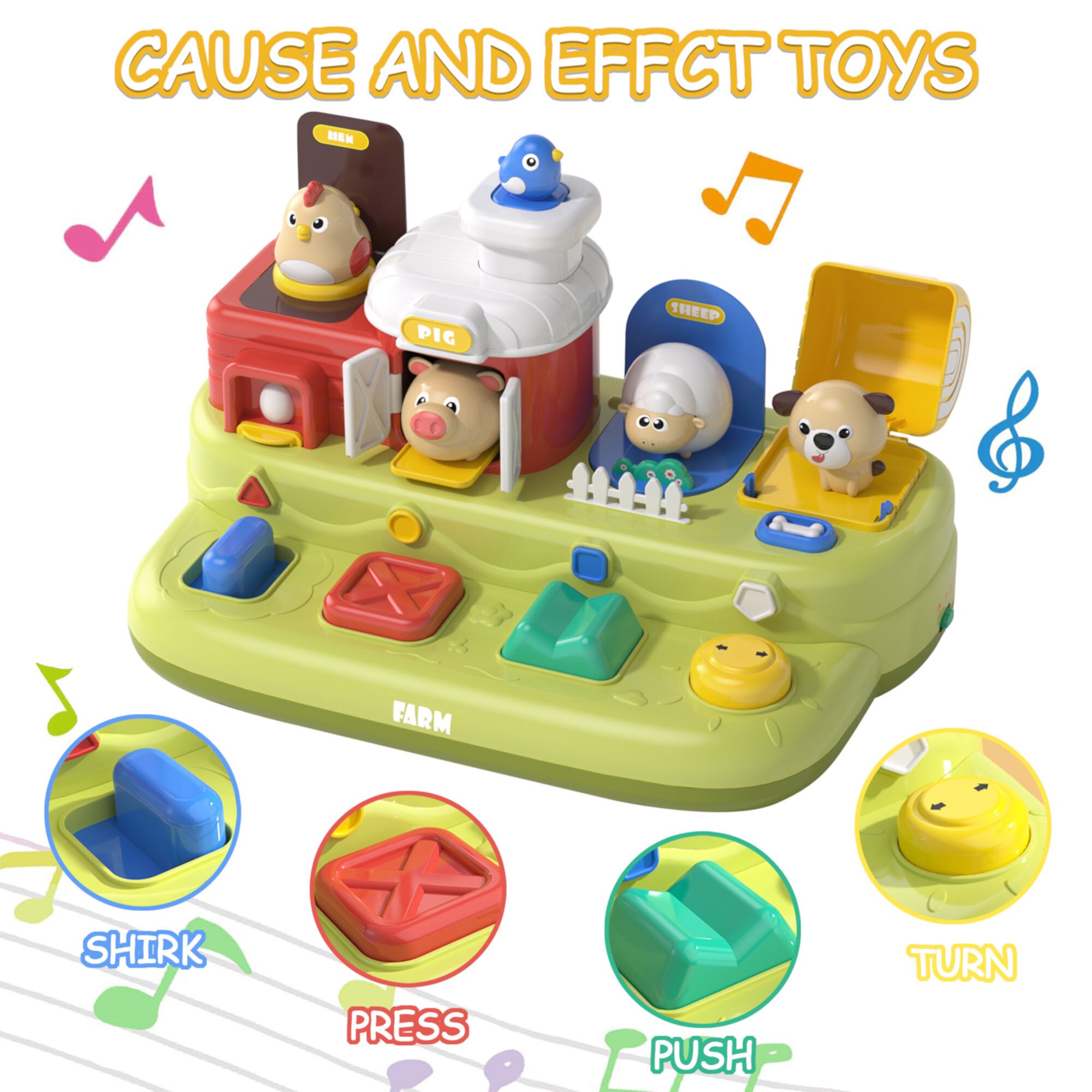 Learning Toys for 1 2 3 Year Old Boys Girls Toddlers, Cause and Effect Interactive Baby Toys for 1 Year Old, Montessori Learning Toy for Toddlers 1-3 Visit the Suorfoxs Store