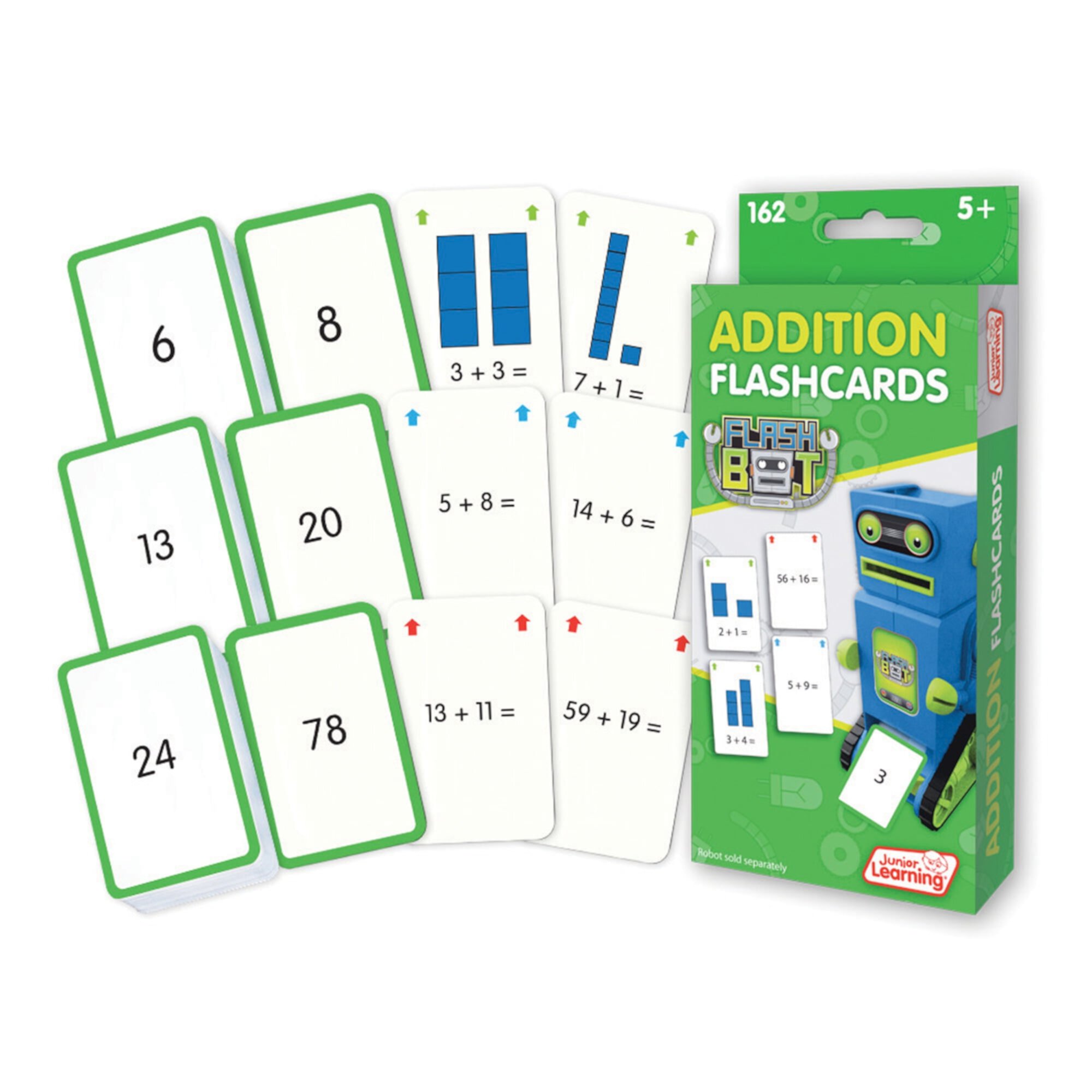 Addition Flashcards Junior Learning for Ages 5-6, Kindergarten Grade 1 Learning,  Math, Perfect for Home School, Educational Resources Junior Learning