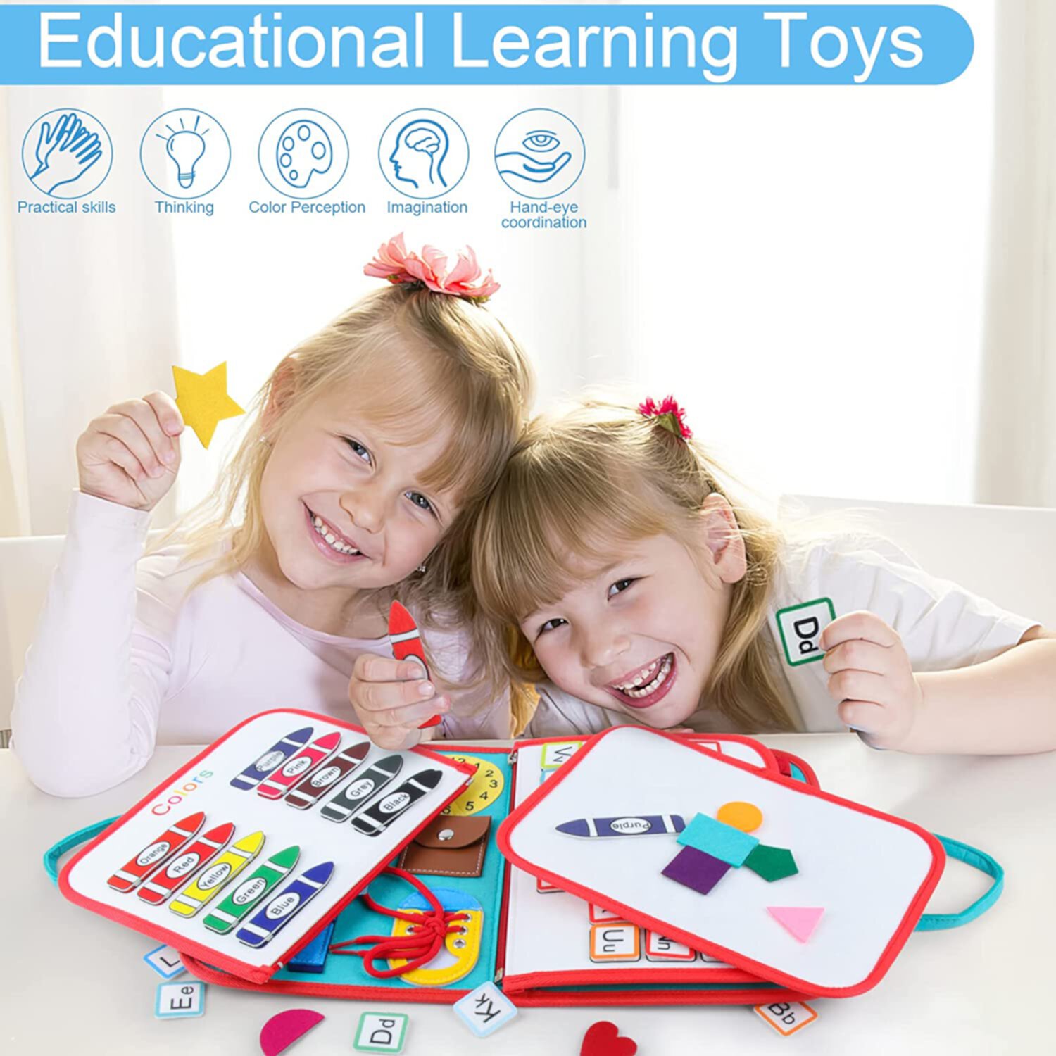 Montessori Toys for 1 Year Old Boys Girls, Busy Board Toys for Toddlers 1-3, Learning Educational Toys for 1 2 3 Year Old Boys Girls Style-Carry