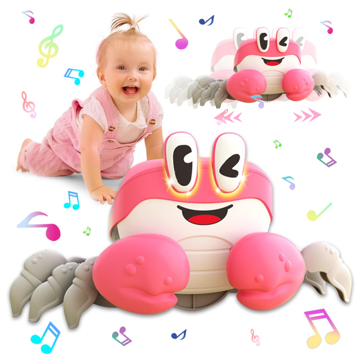 Crawling Crab Baby Toys for 1 Year Old, Walking Crab Baby Toys for Girls Ages 1 2 3 4, Infant Musical Toys for 1 Year Old Boys Girls Visit the Suorfoxs Store