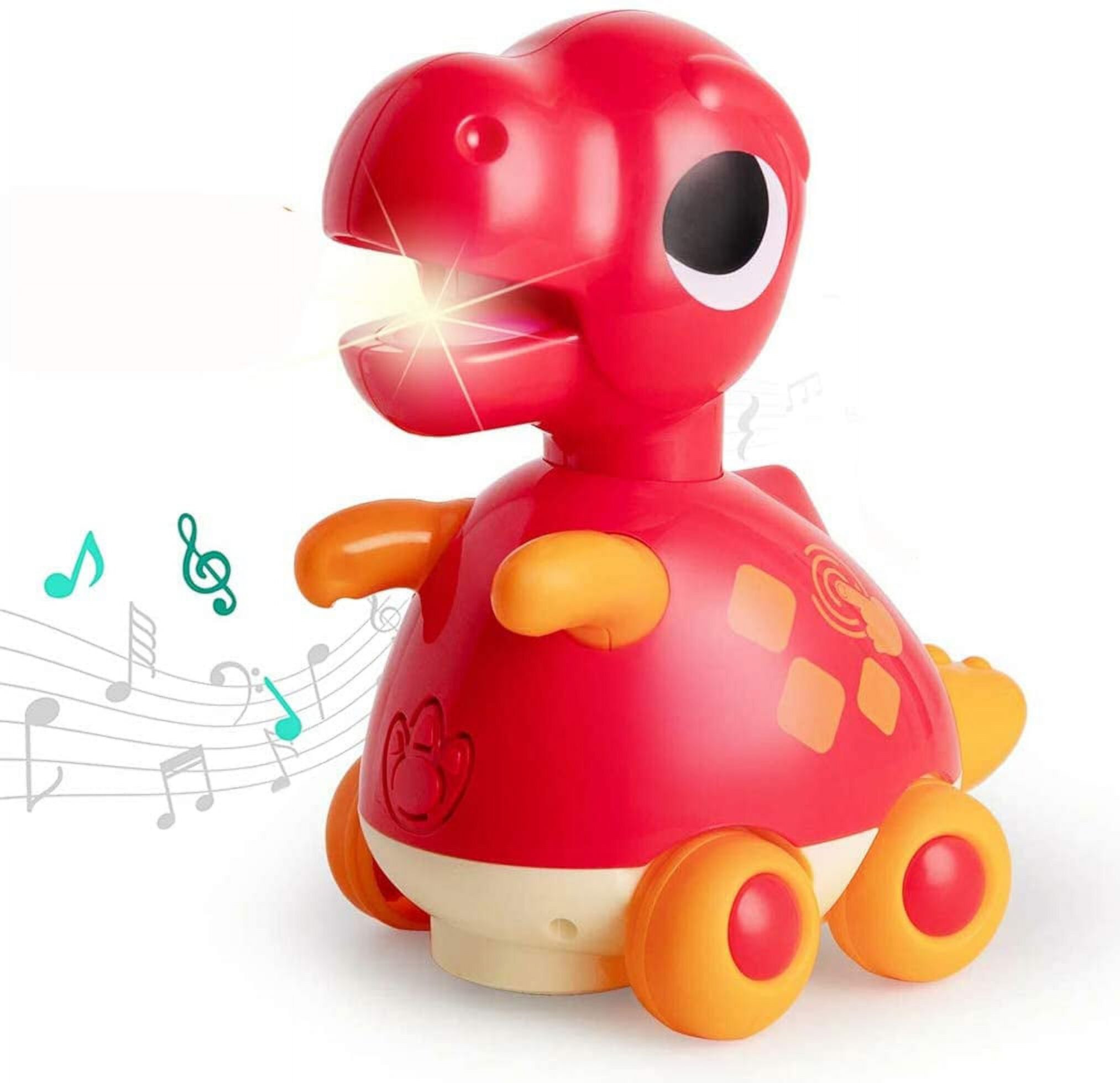 Baby Musical Toys(6.7"x5.1"x4") , Music Light Dinosaur Baby Crawling Toys, Infant Toddler Baby Toys VATENIC